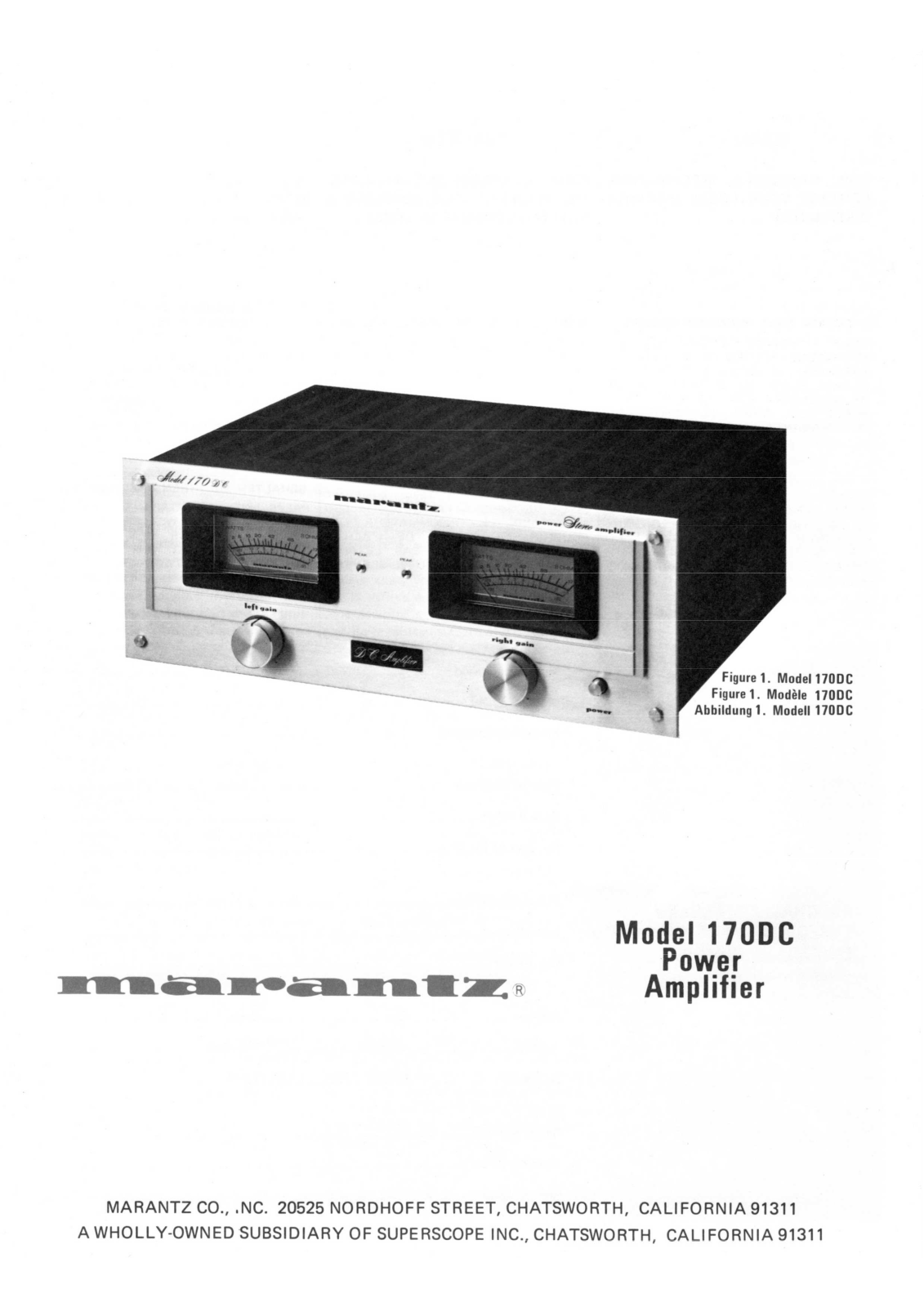 Marantz 170-DC Owners Manual