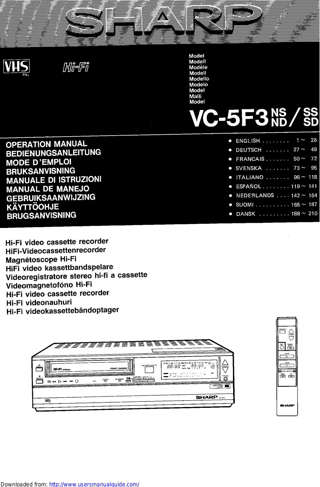 SHARP VC-5F3NS/ND/SS/SD User Manual