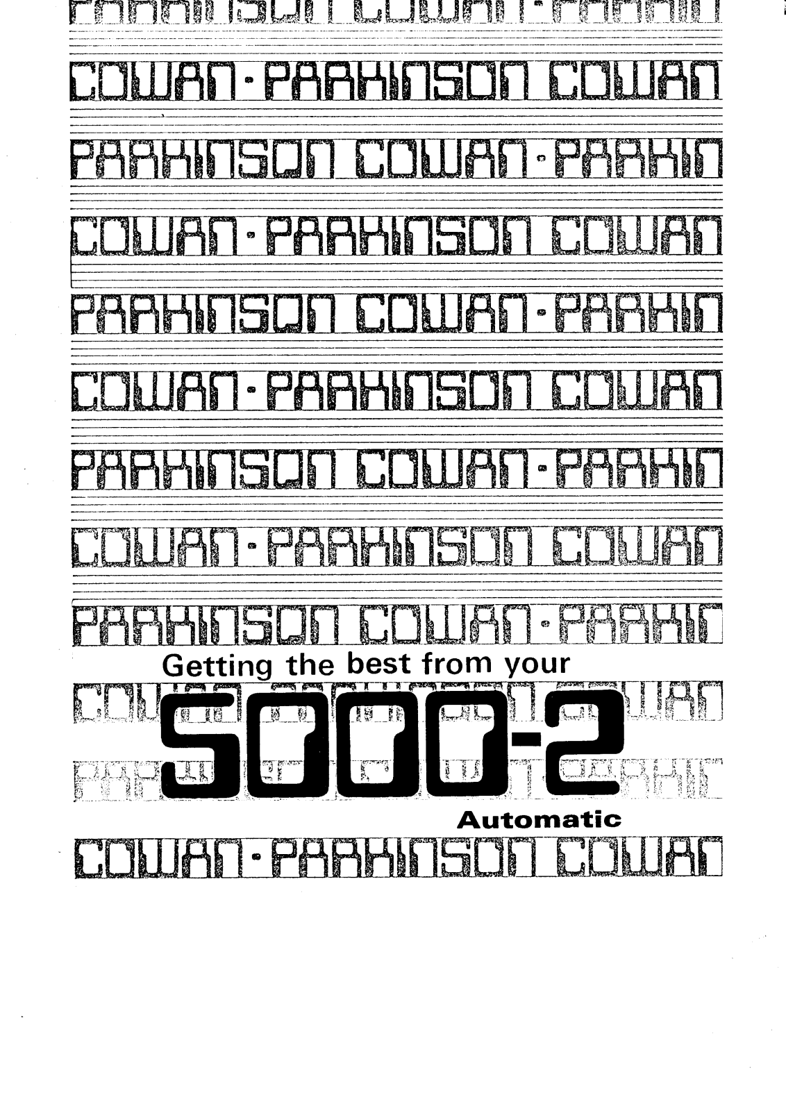 Parkinson cowan SOOO-2 User Manual