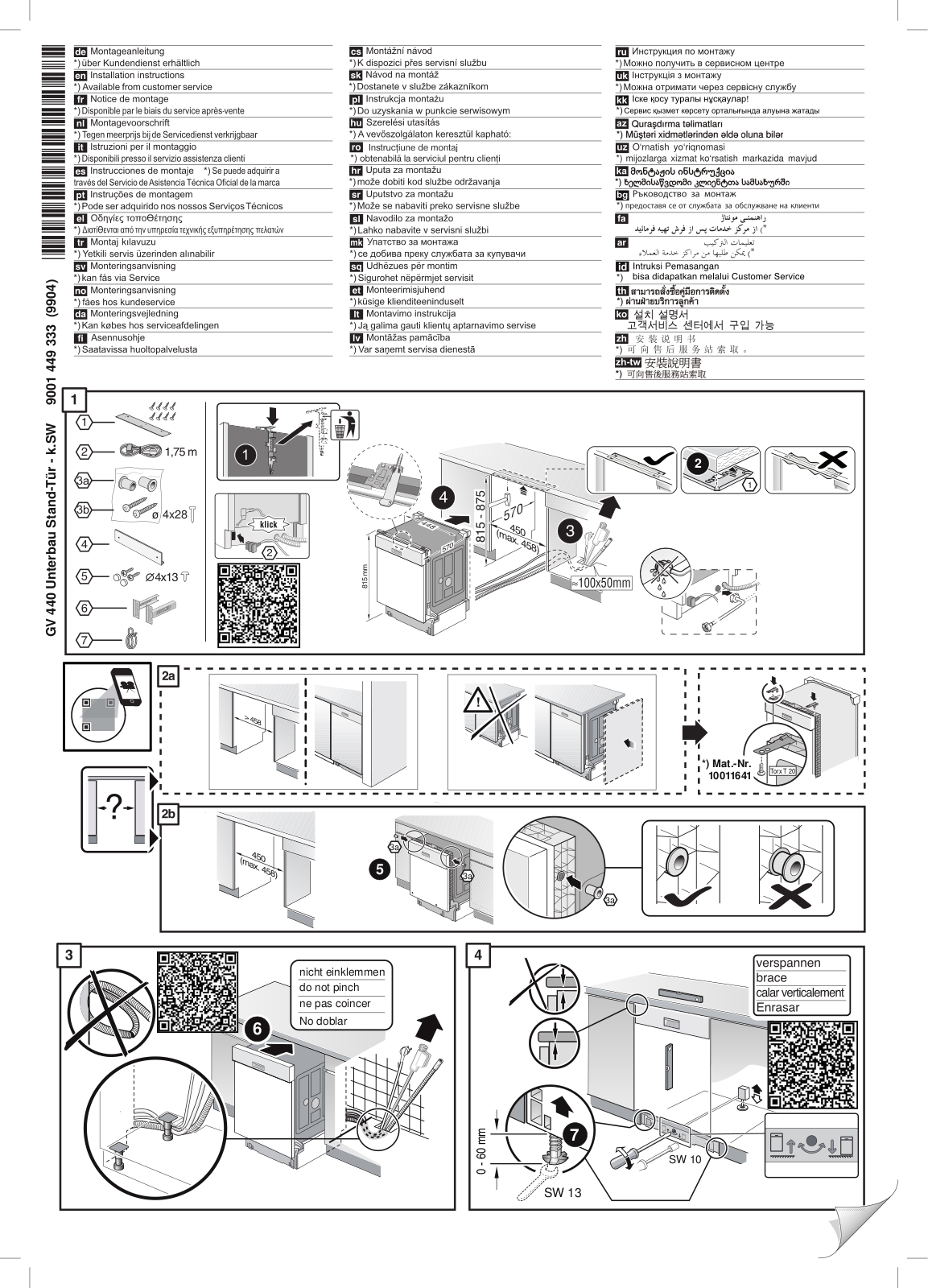 SIEMENS SR43HS64KE Assembly instructions