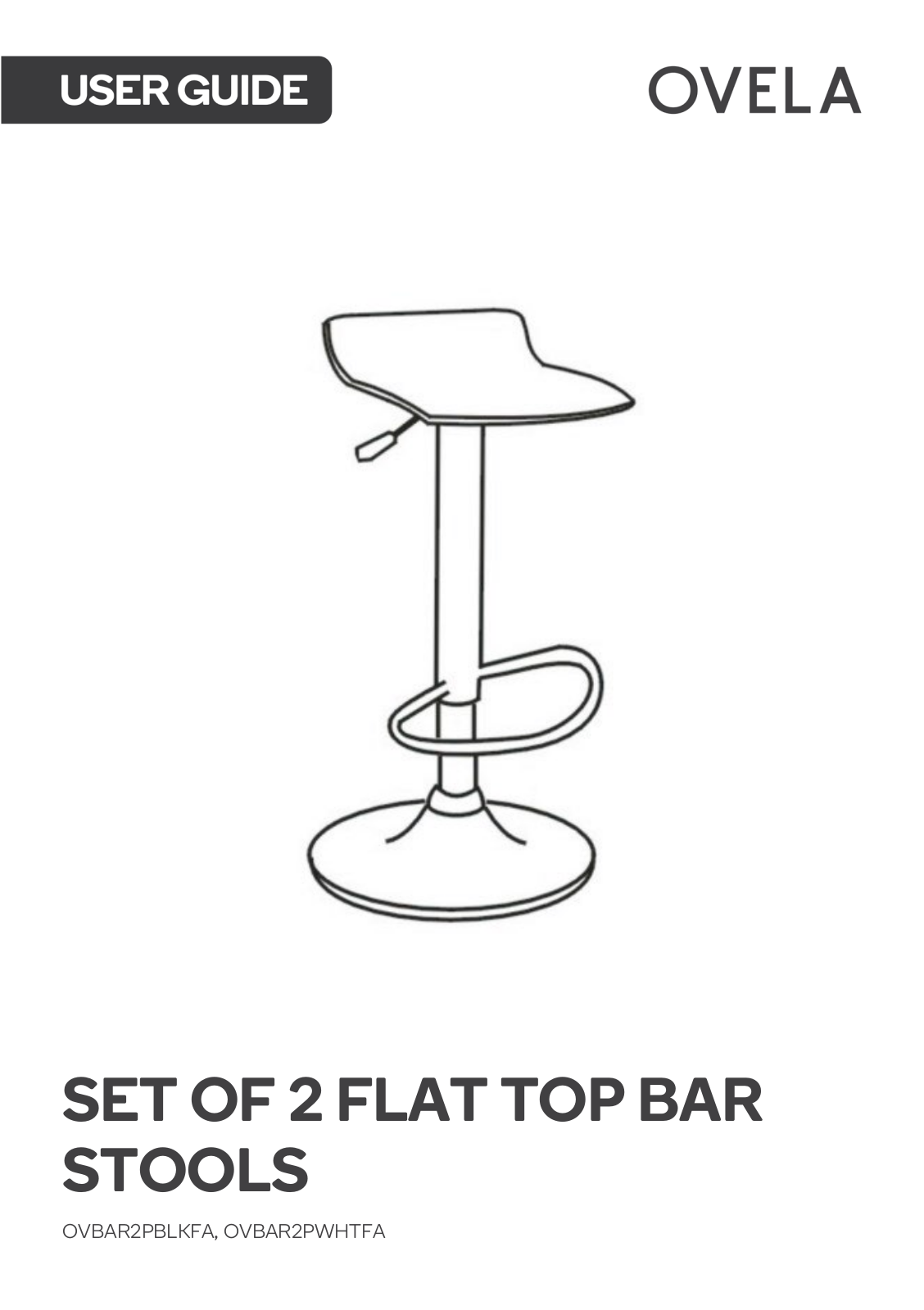 Ovela OVBAR2PBLKFA, OVBAR2PWHTFA User guide - ManualMachine.com