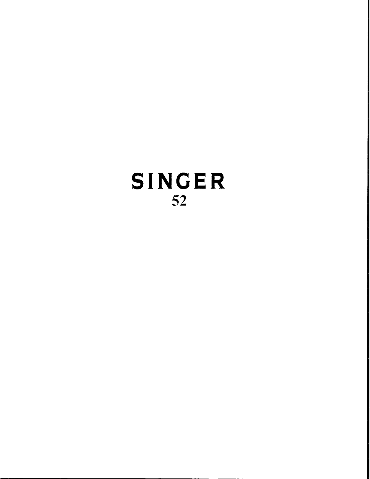 Singer 52 User Manual