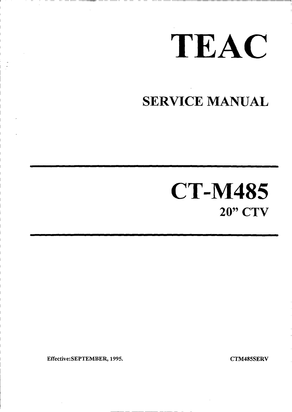 TEAC CTM-485 Service manual