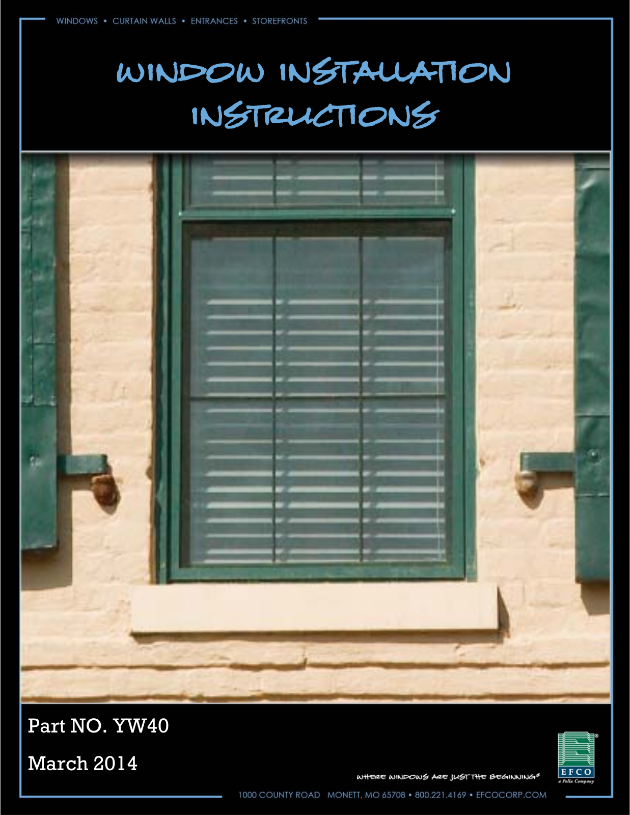 EFCO Special Purpose Windows User Manual