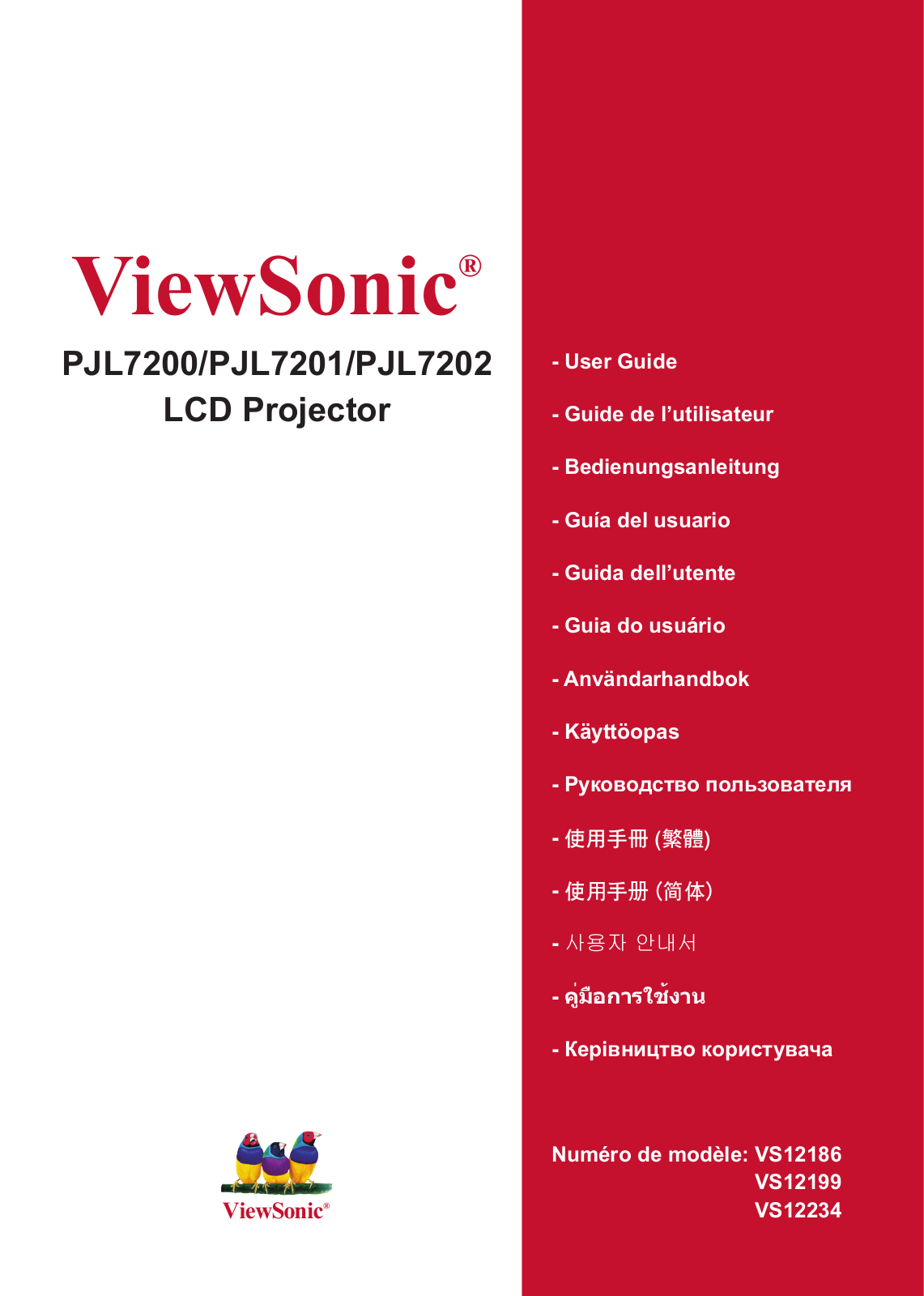 VIEWSONIC PJL7200, PJL7202 User Manual