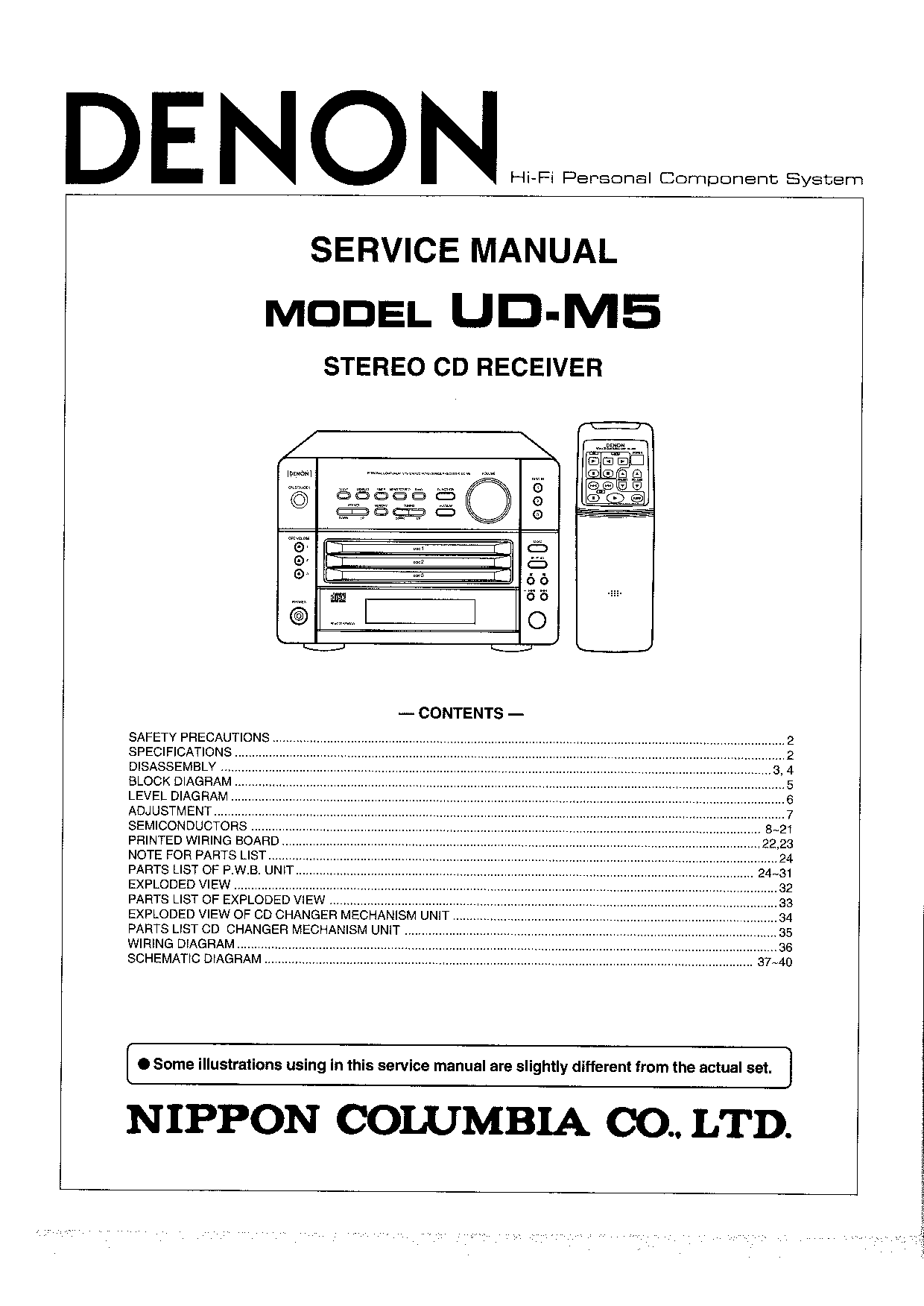 Denon UD-M5 Service Manual