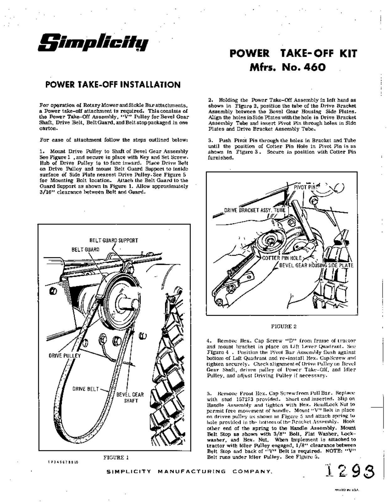 Simplicity 460 User Manual