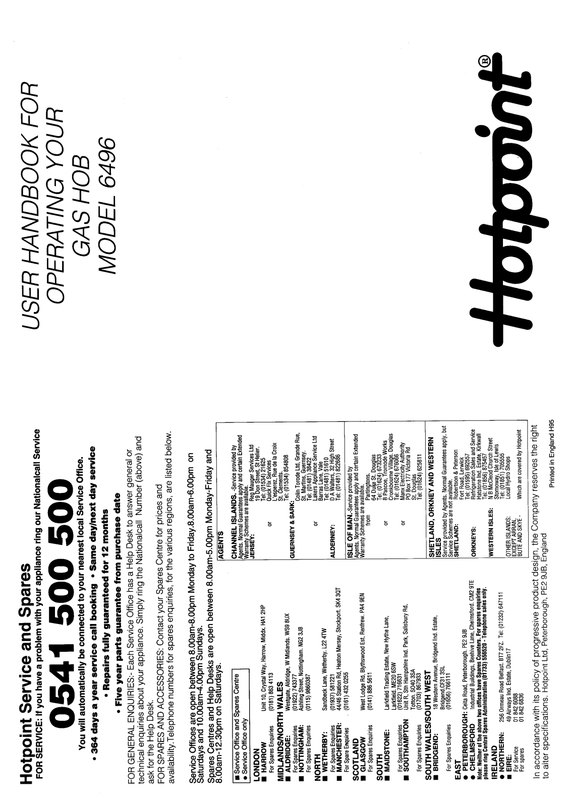 Hotpoint-Ariston HB6496 User Manual