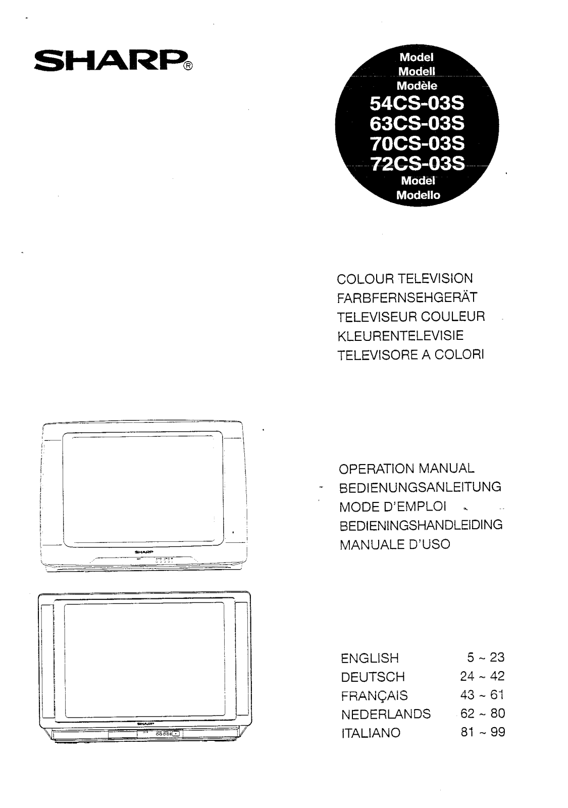 Sharp 72CS-03S Operation Manual