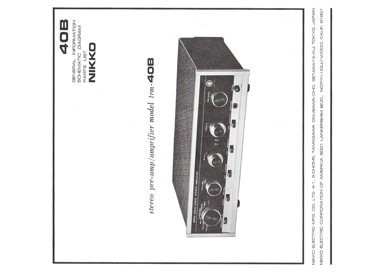 Nikko TRM-40-B Schematic