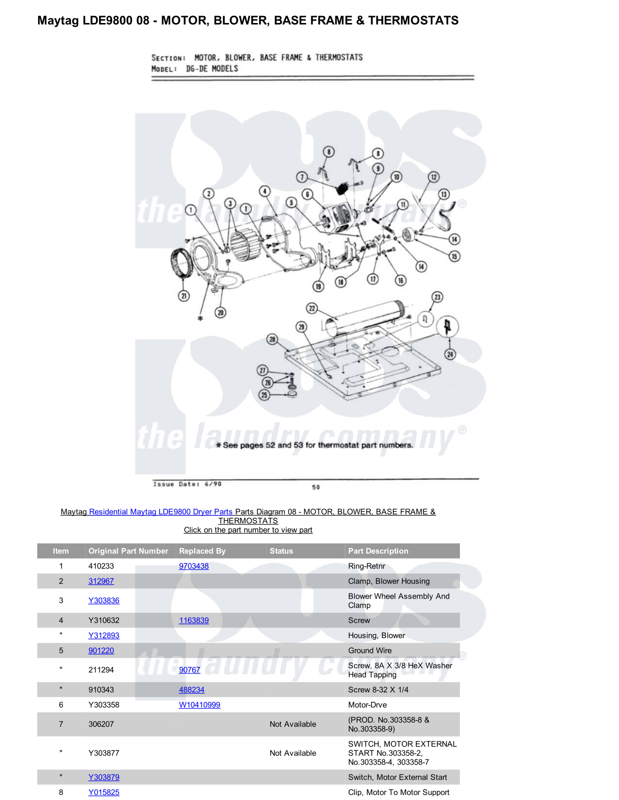 Maytag LDE9800 Parts Diagram