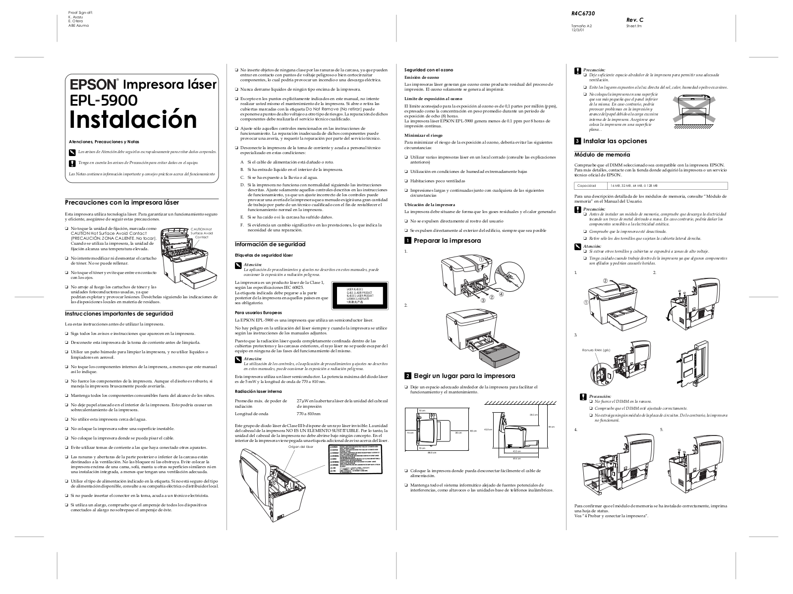 Epson EPL-5900 Installation Manual