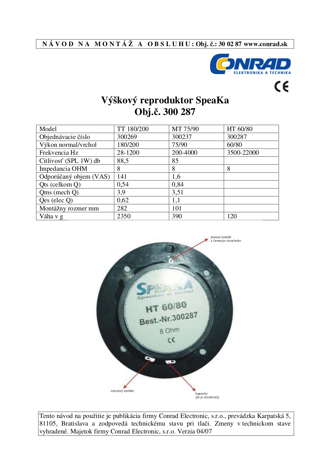 SpeaKa Professional 300 287, 300 287 Instructions - ManualMachine.com