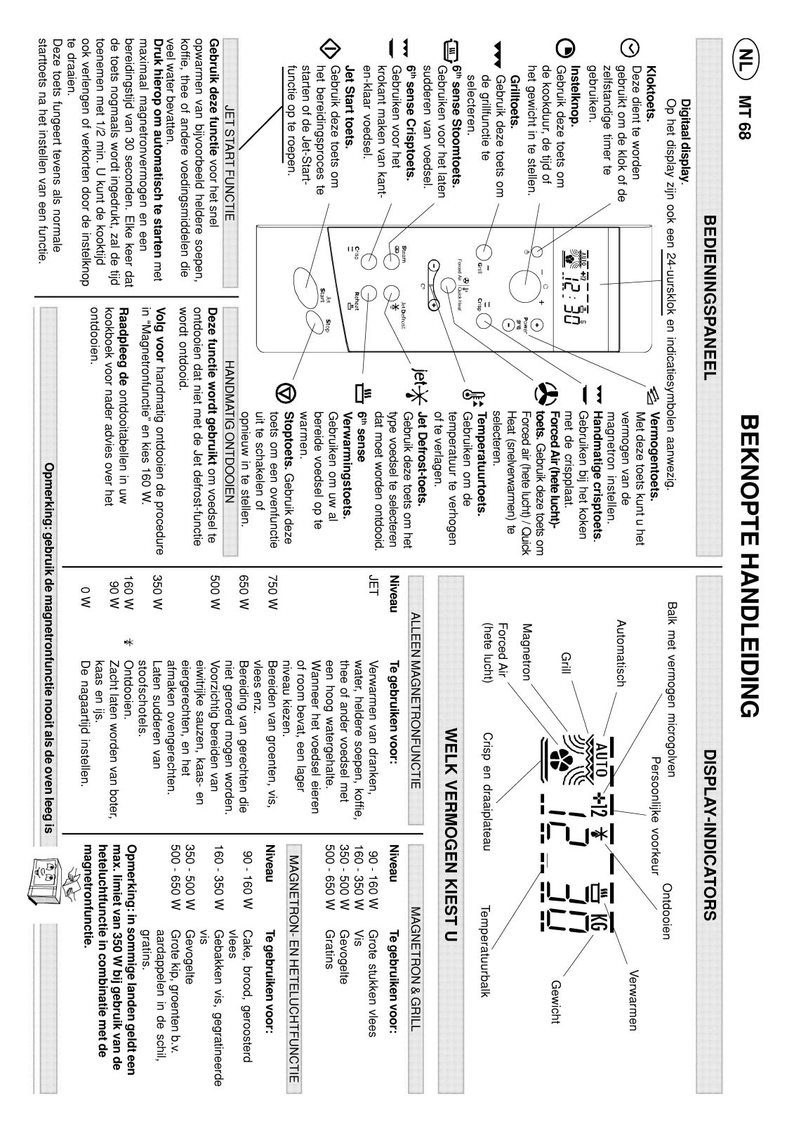 Whirlpool MT 68/NOIR INSTRUCTION FOR USE