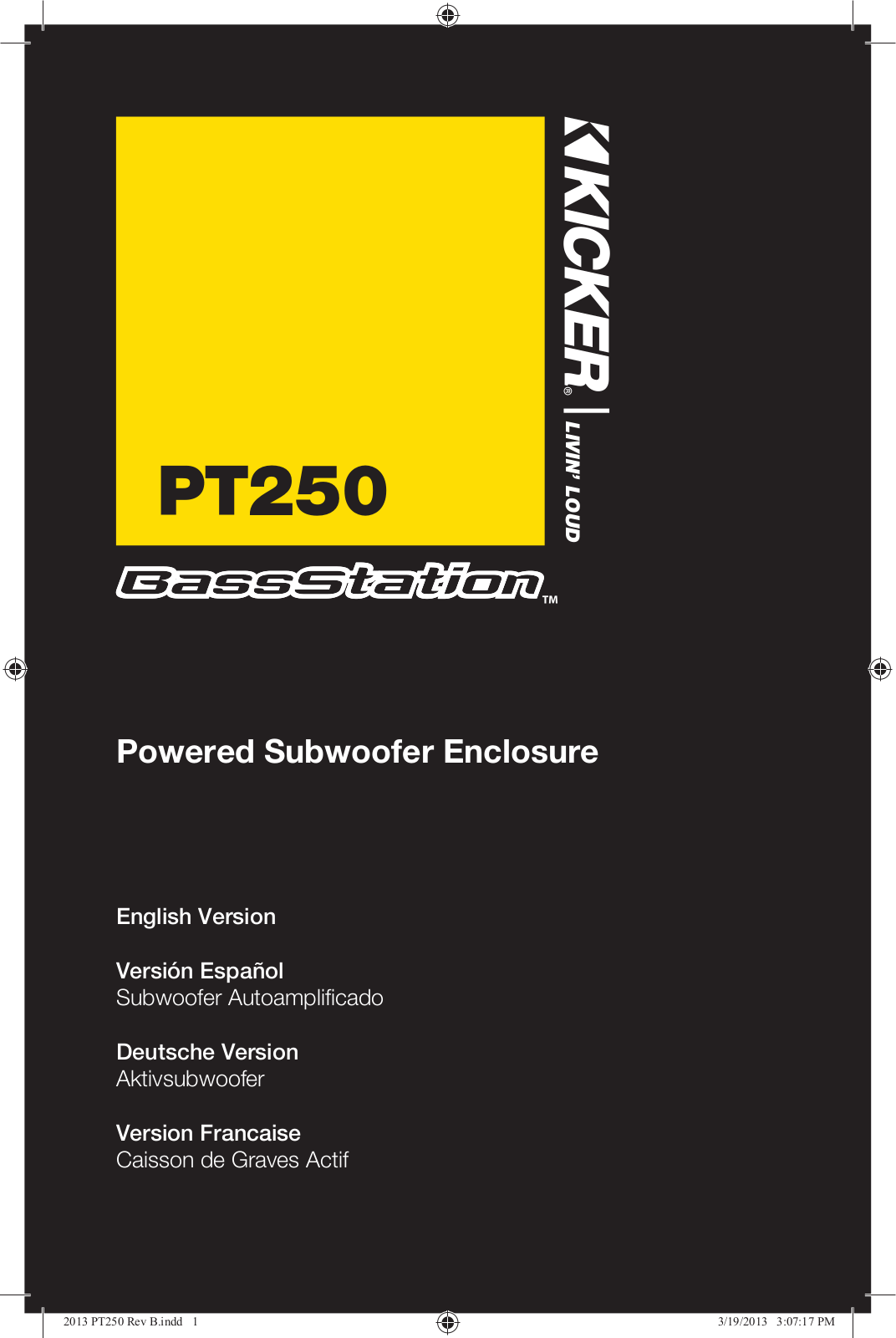 Kicker PT250 Owner's Manual