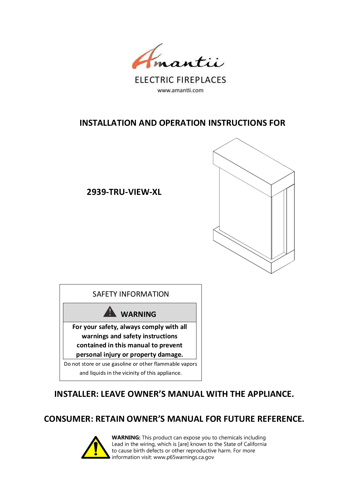 Amantii 2939-TRU-VIEW-XL User Manual