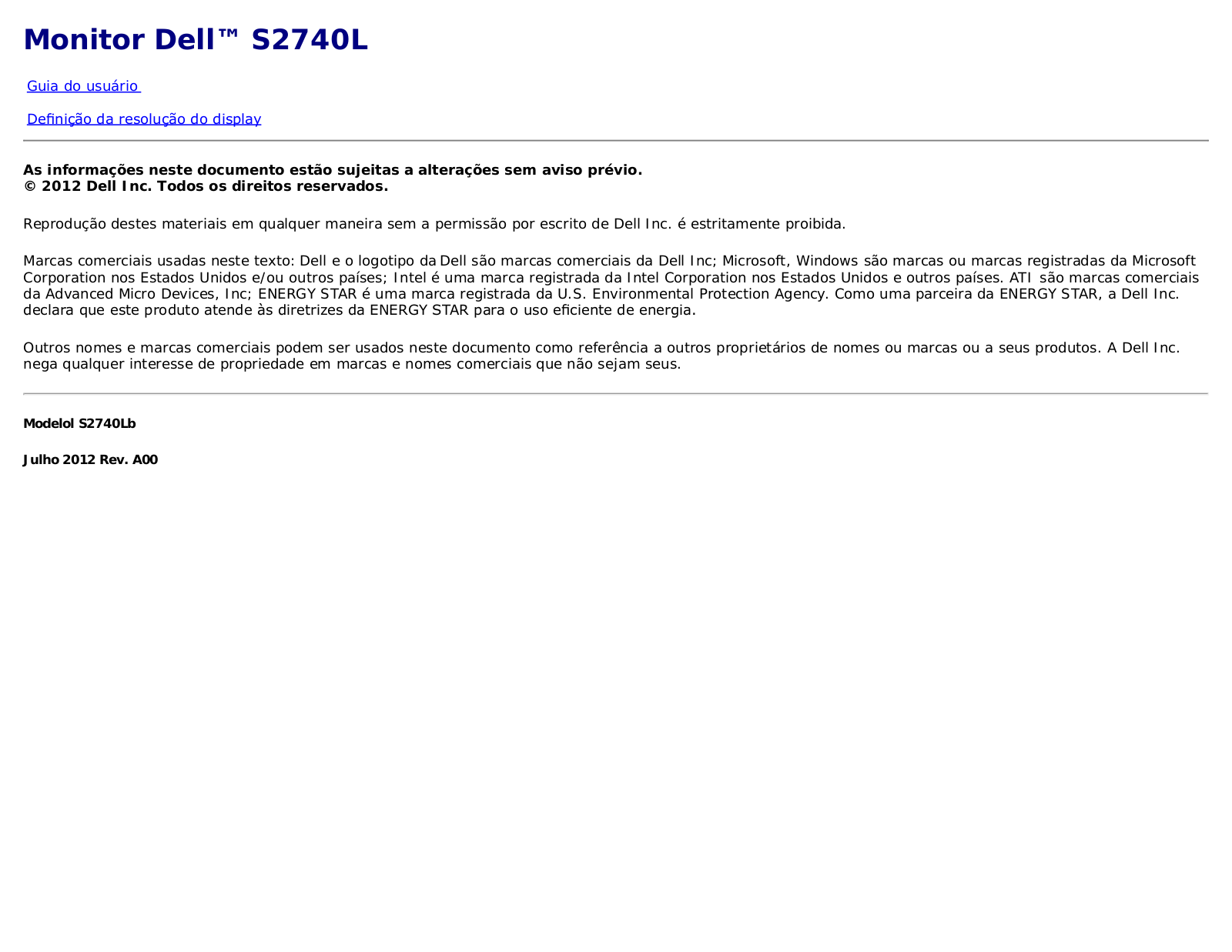 Dell S2740L User Manual