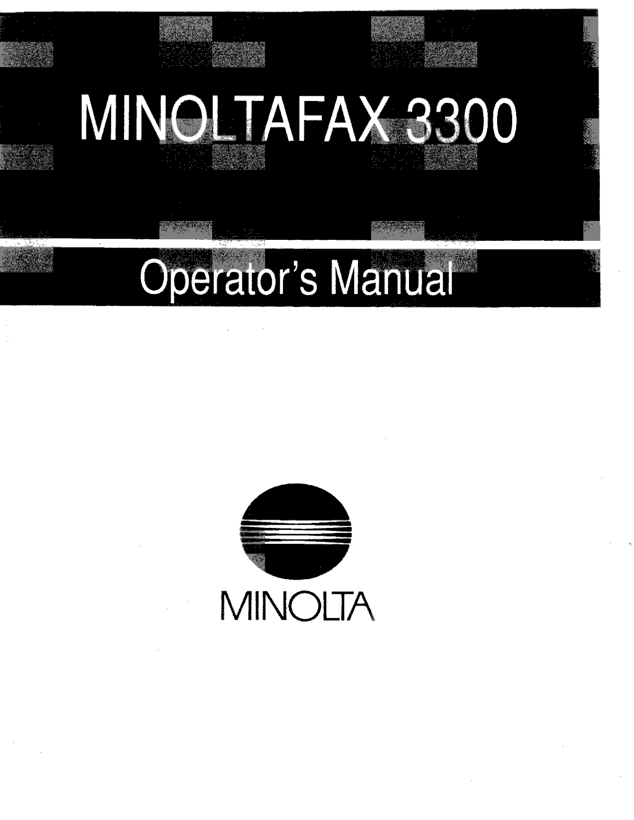 KONICA MINOLTA 3300 Service manual