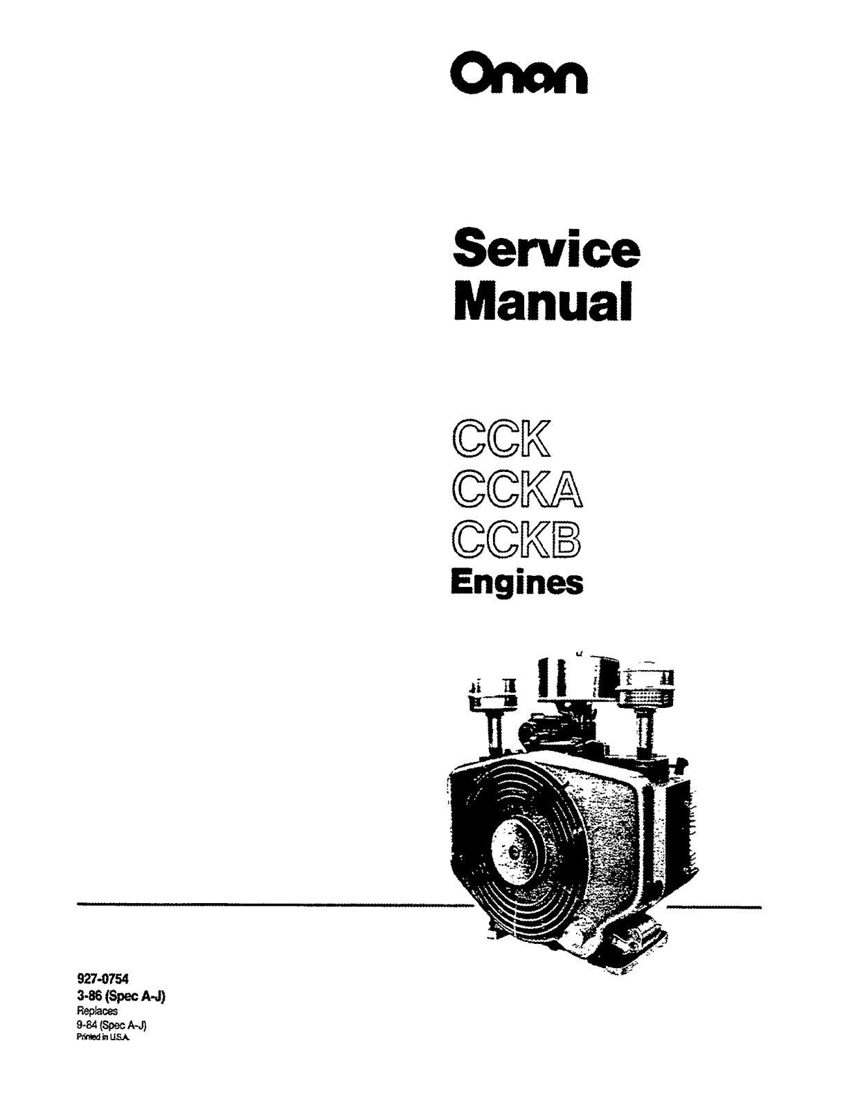 Onan CCK, CCKA, cckb Service Manual