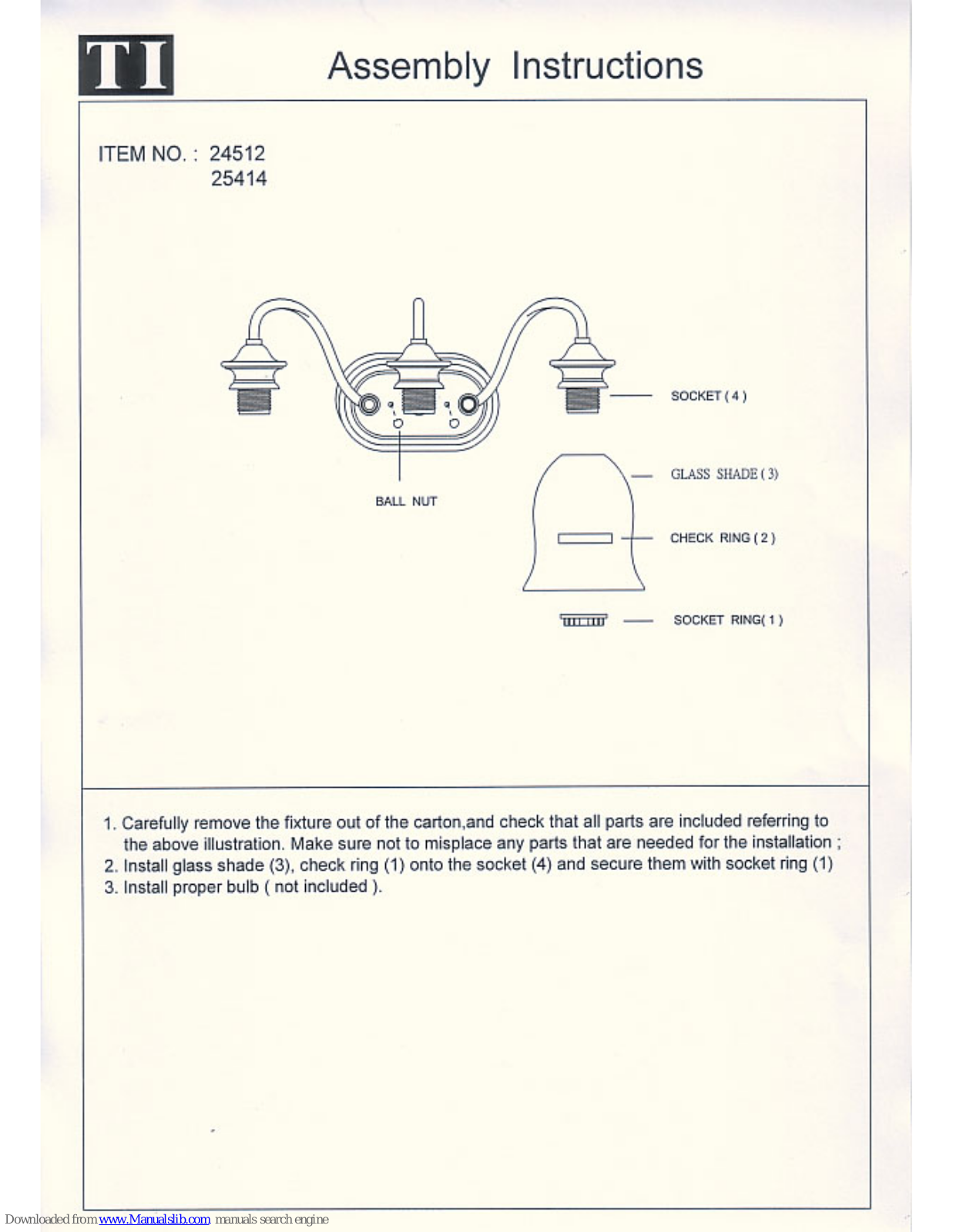 TI 24512, 25414 Assembly Instructions Manual