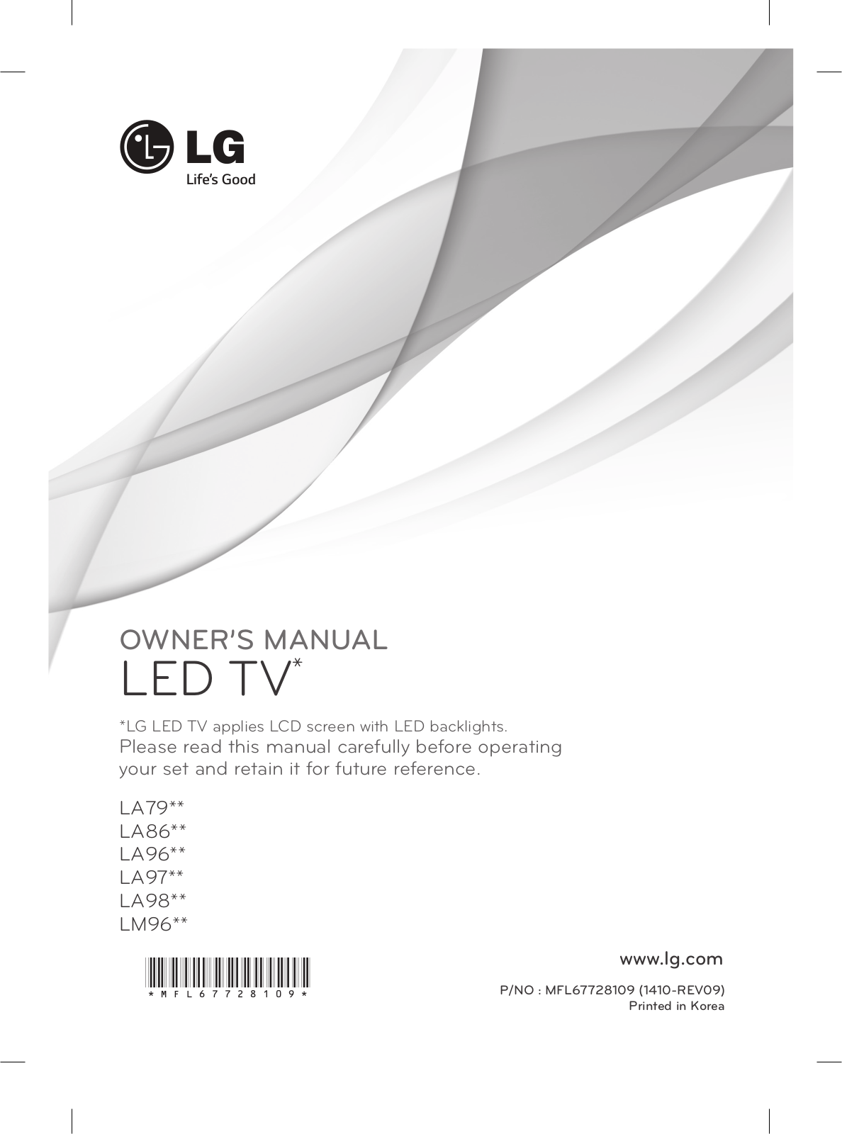 LG 55LA860V, 42LA868V Owner’s Manual