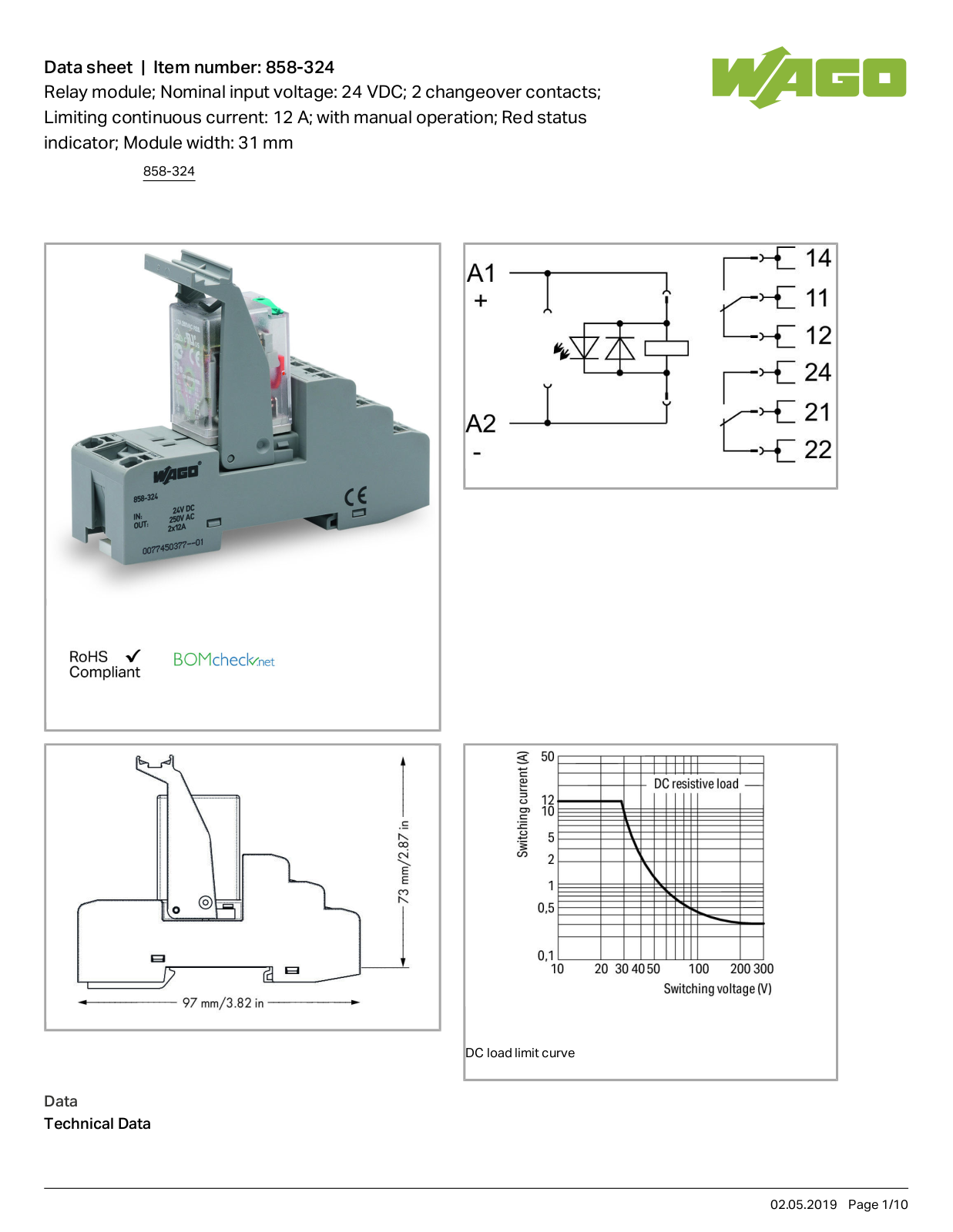 Wago 858-324 Data Sheet