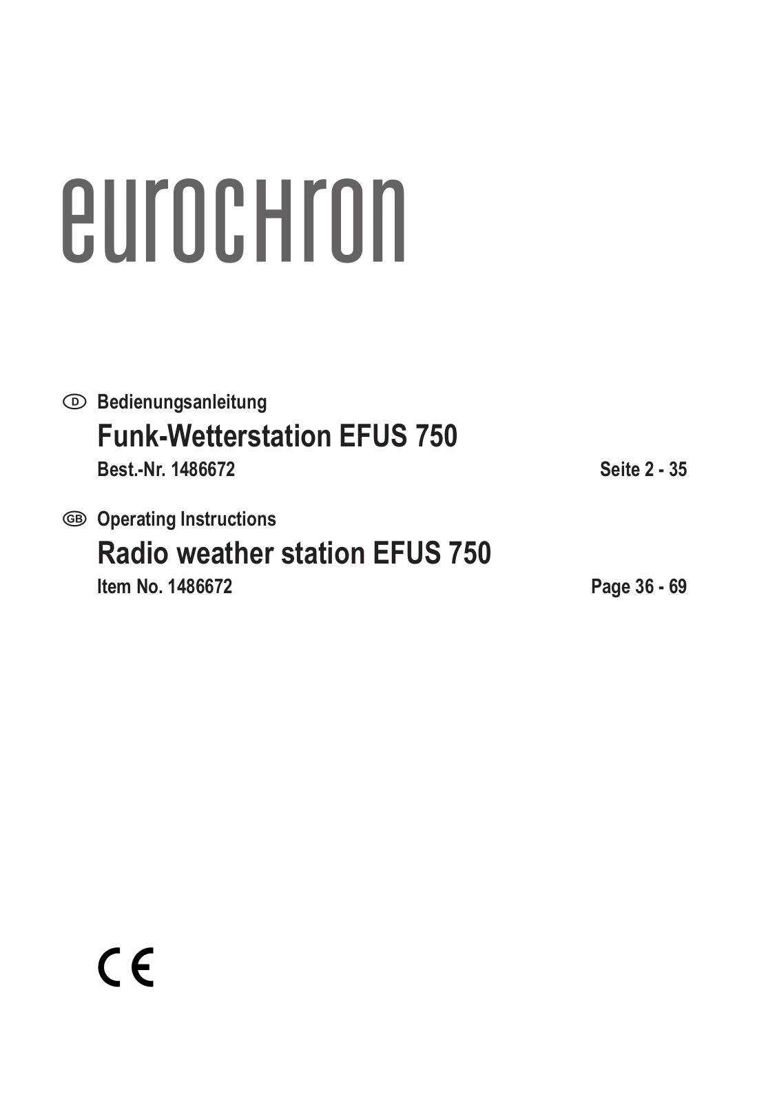 Eurochron EFUS 750 Operation Manual