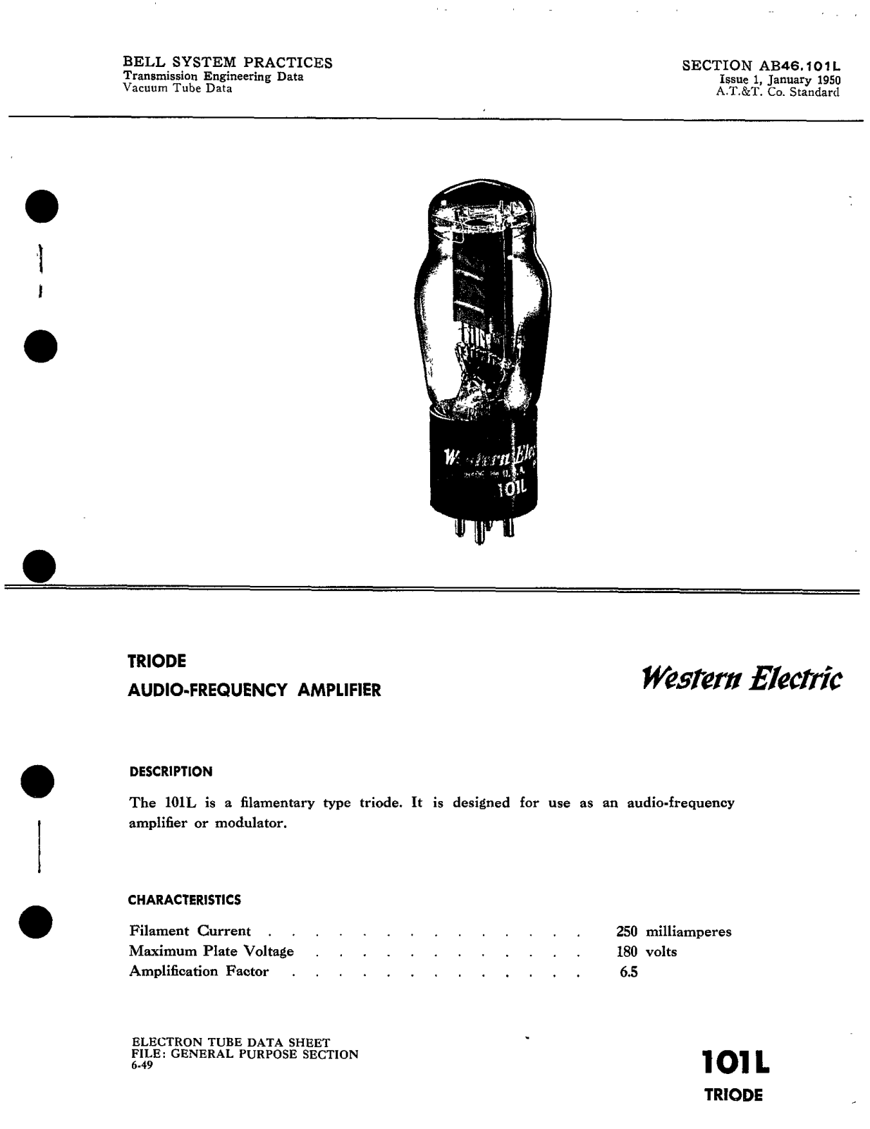 Western Electric 101-L Brochure