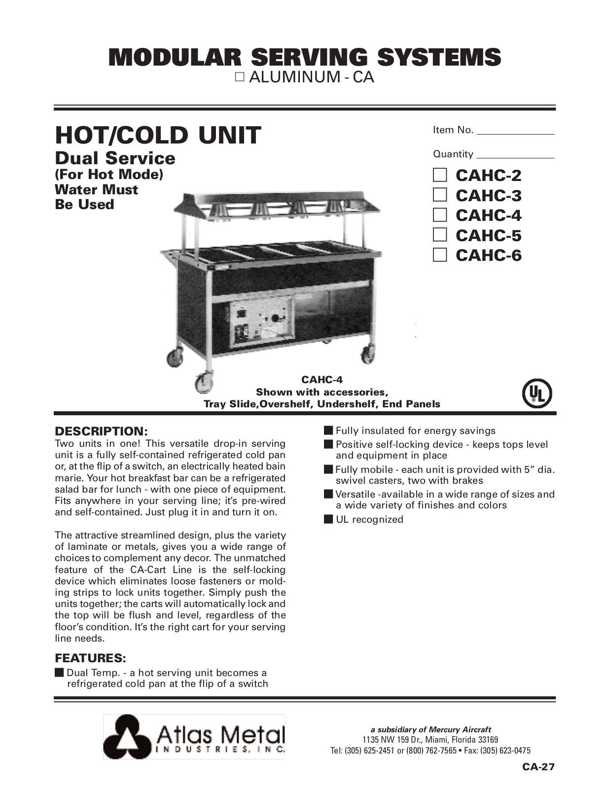 Atlas Metal CAHC-2 Specifications