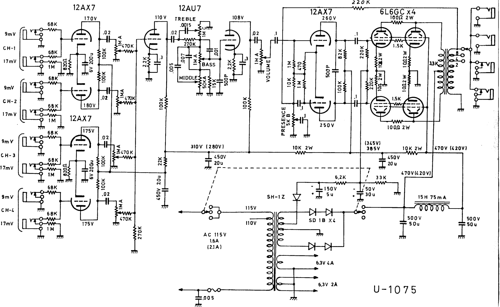 Univox 1075 schematic