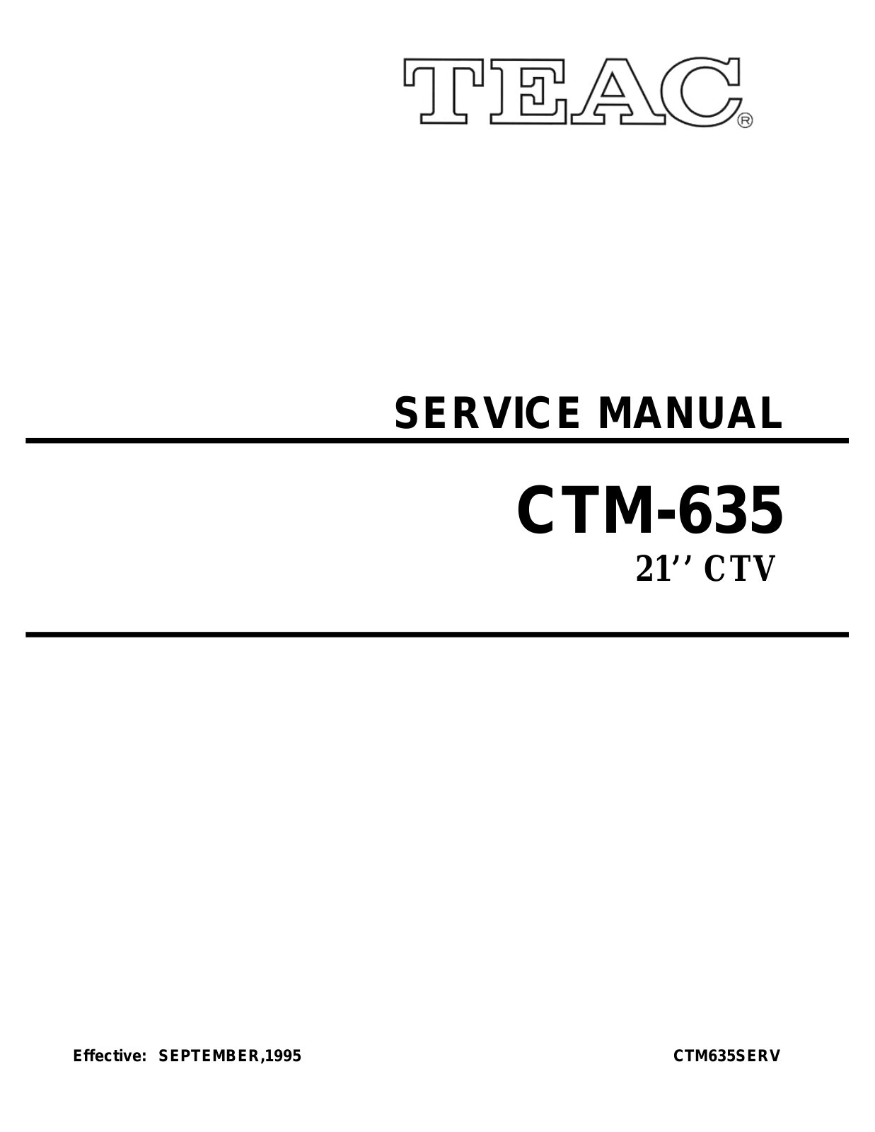 TEAC CTM-635 Service manual