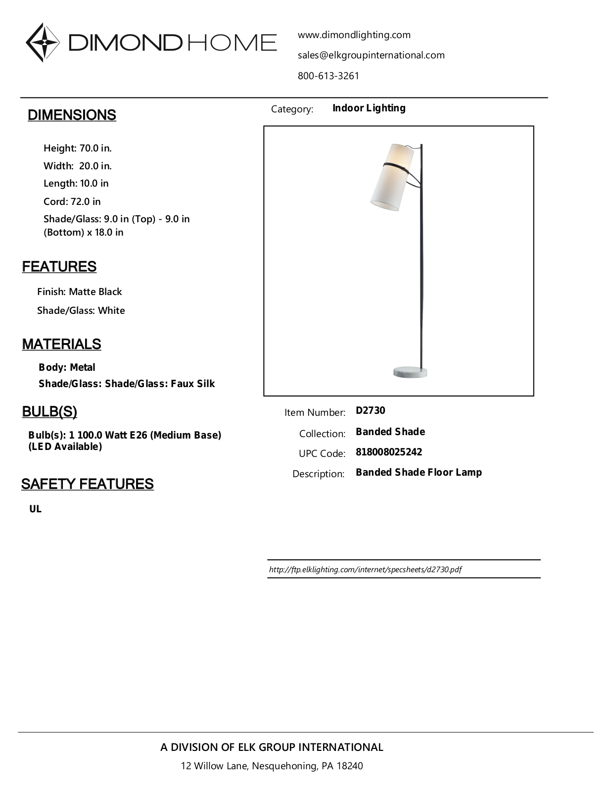 ELK Home D2730 User Manual