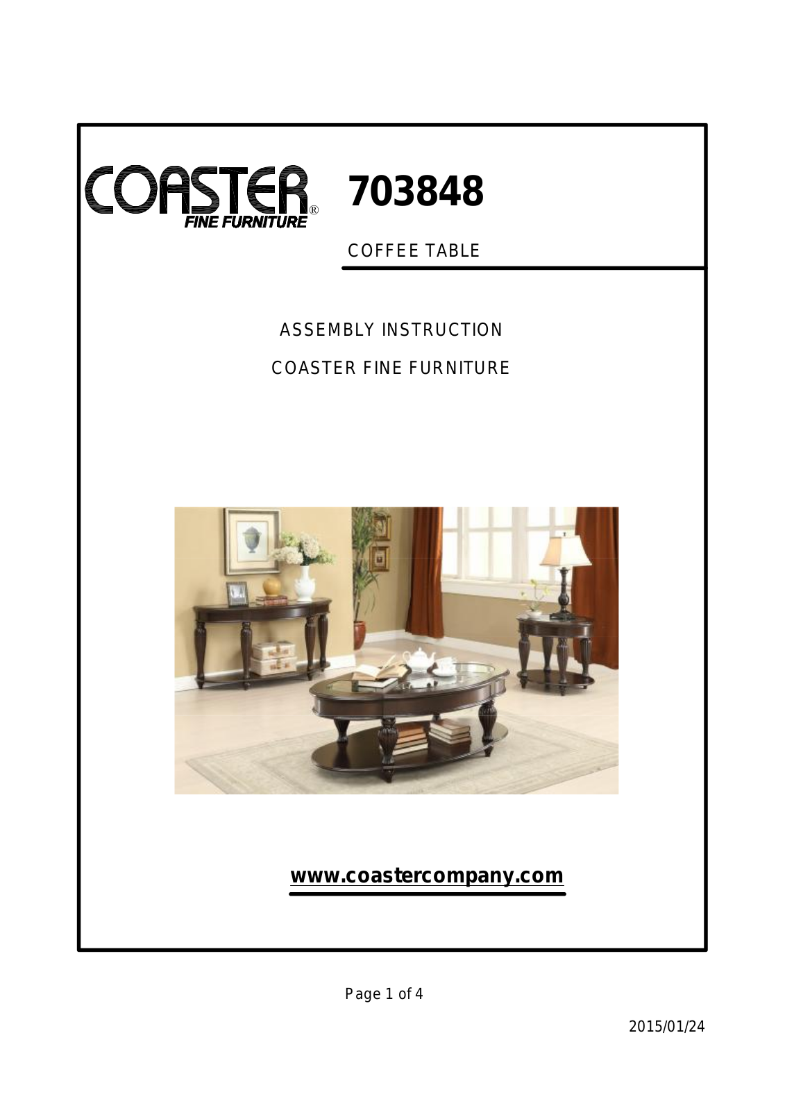 Coaster 703848 Assembly Guide