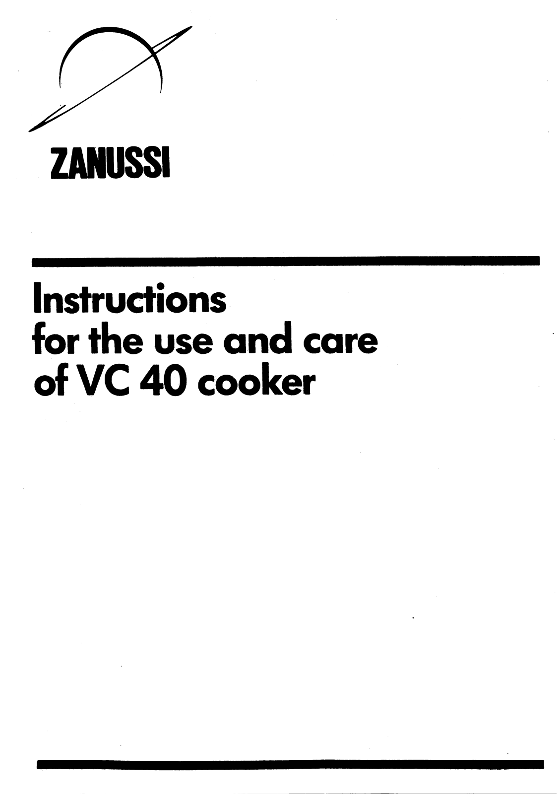 Zanussi VC40 User Manual