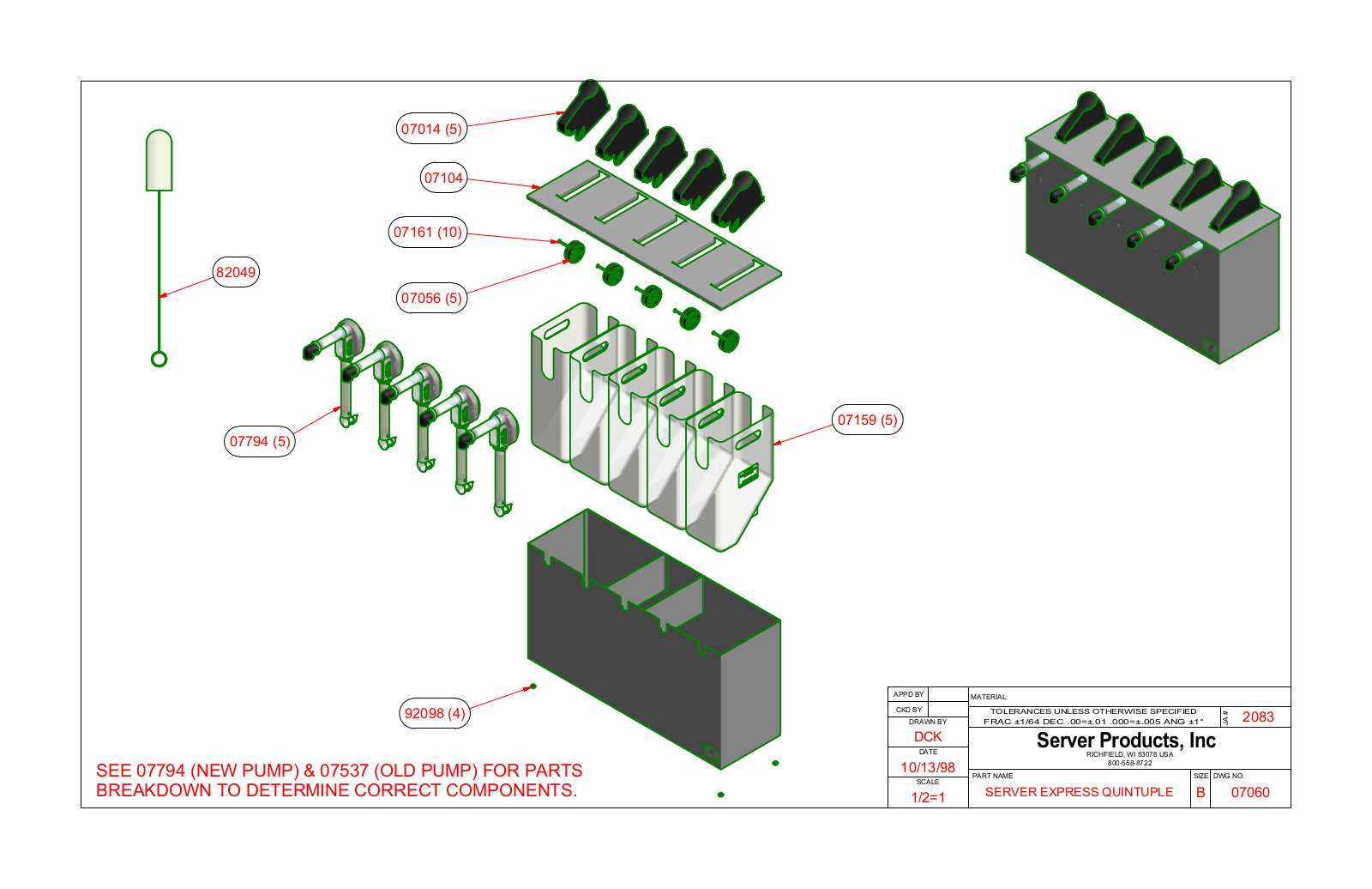 Server 07060 Parts Manual