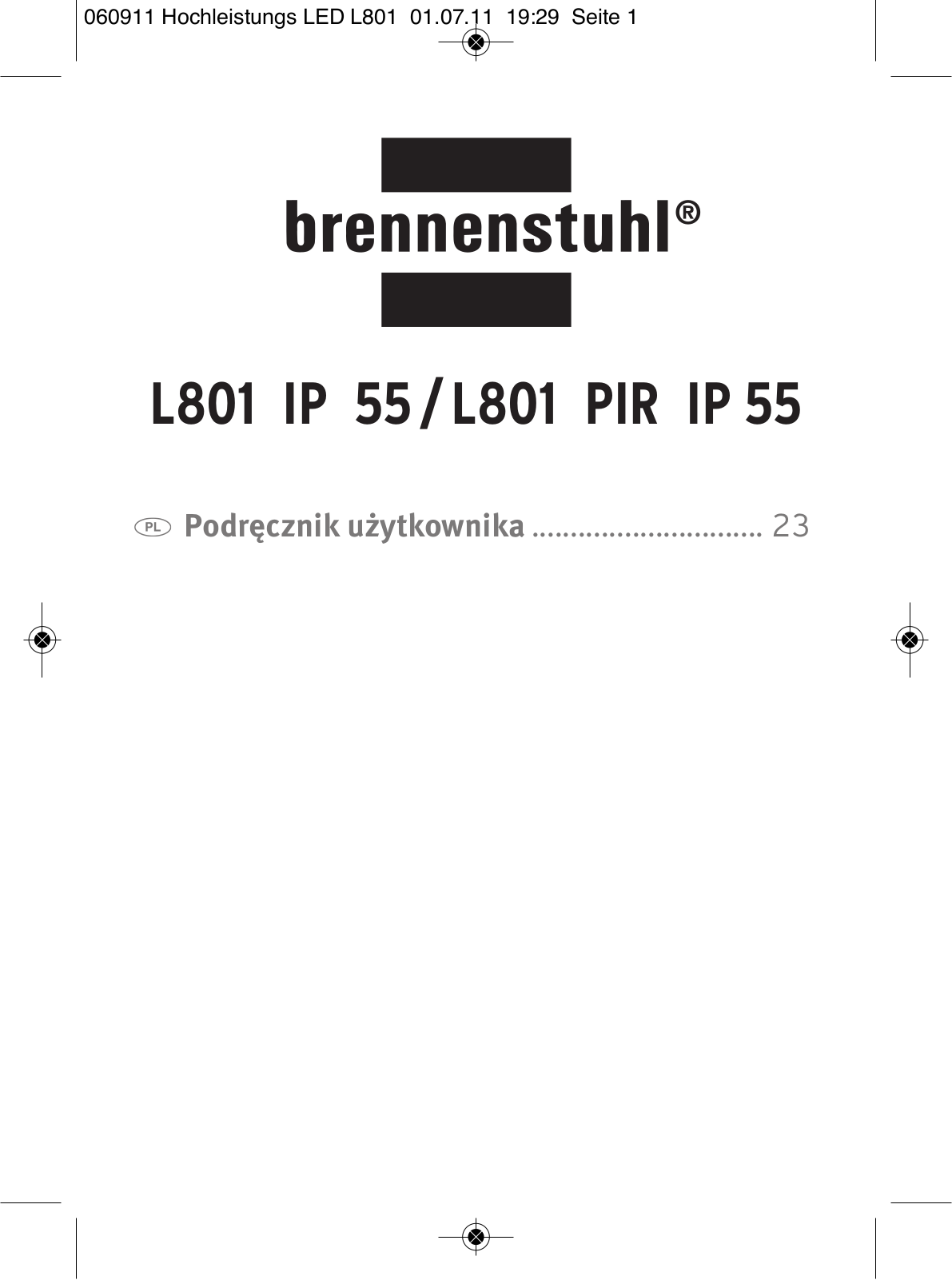 Brennenstuhl L801, L801 PIR User guide