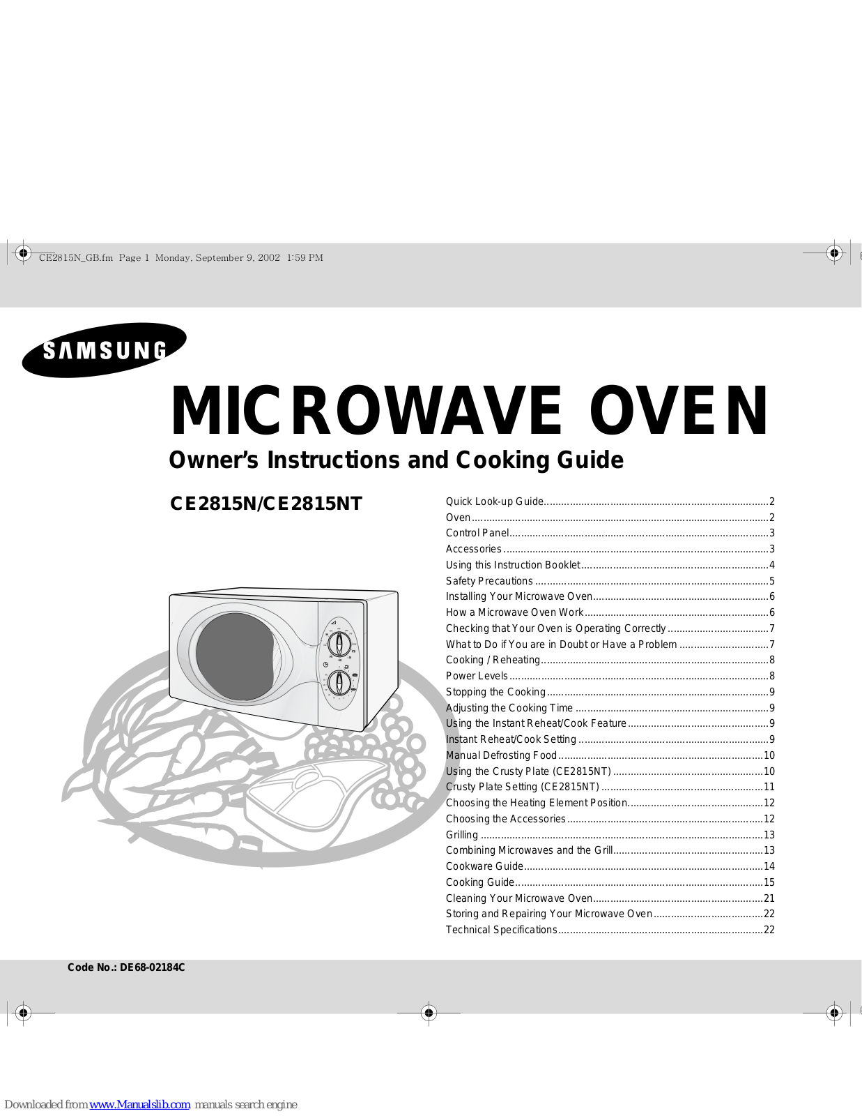 Samsung CE2815NT Owner's Instructions Manual