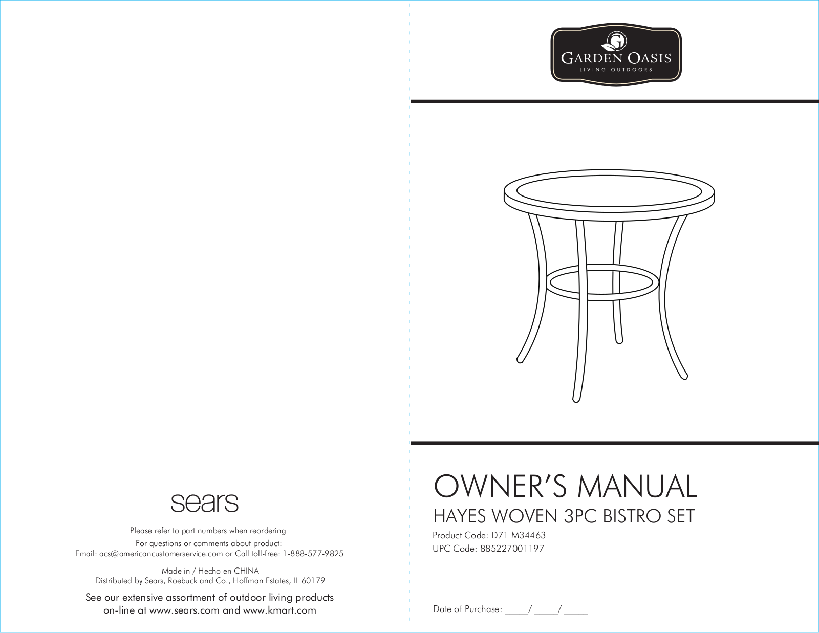 Sears D71 M34463 User Manual