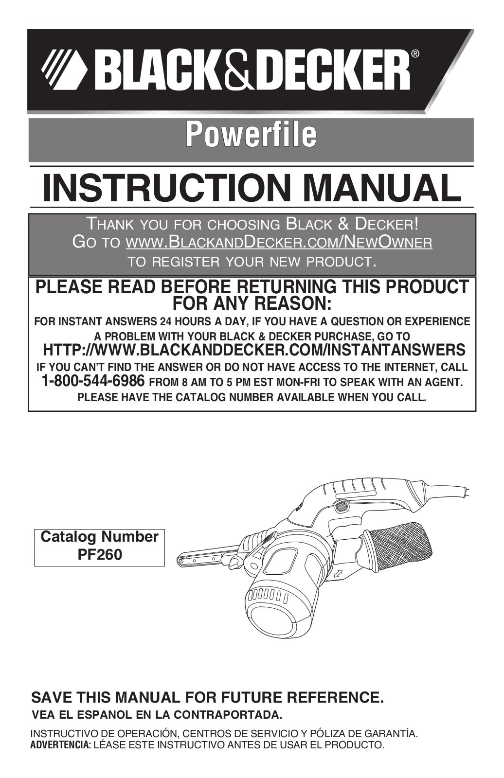 Black & Decker PF260 User Manual