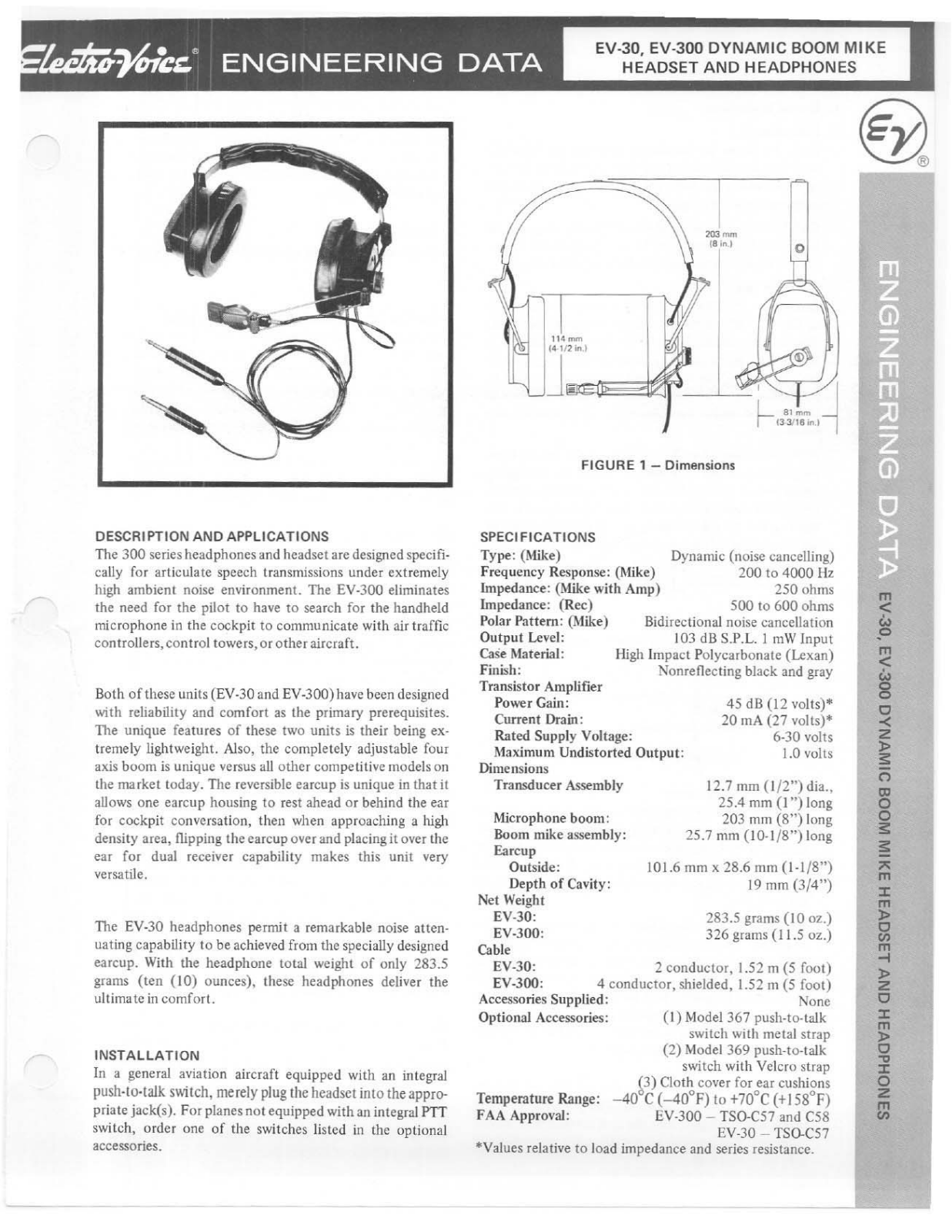 Electro-Voice EV-300, EV-30 User Manual