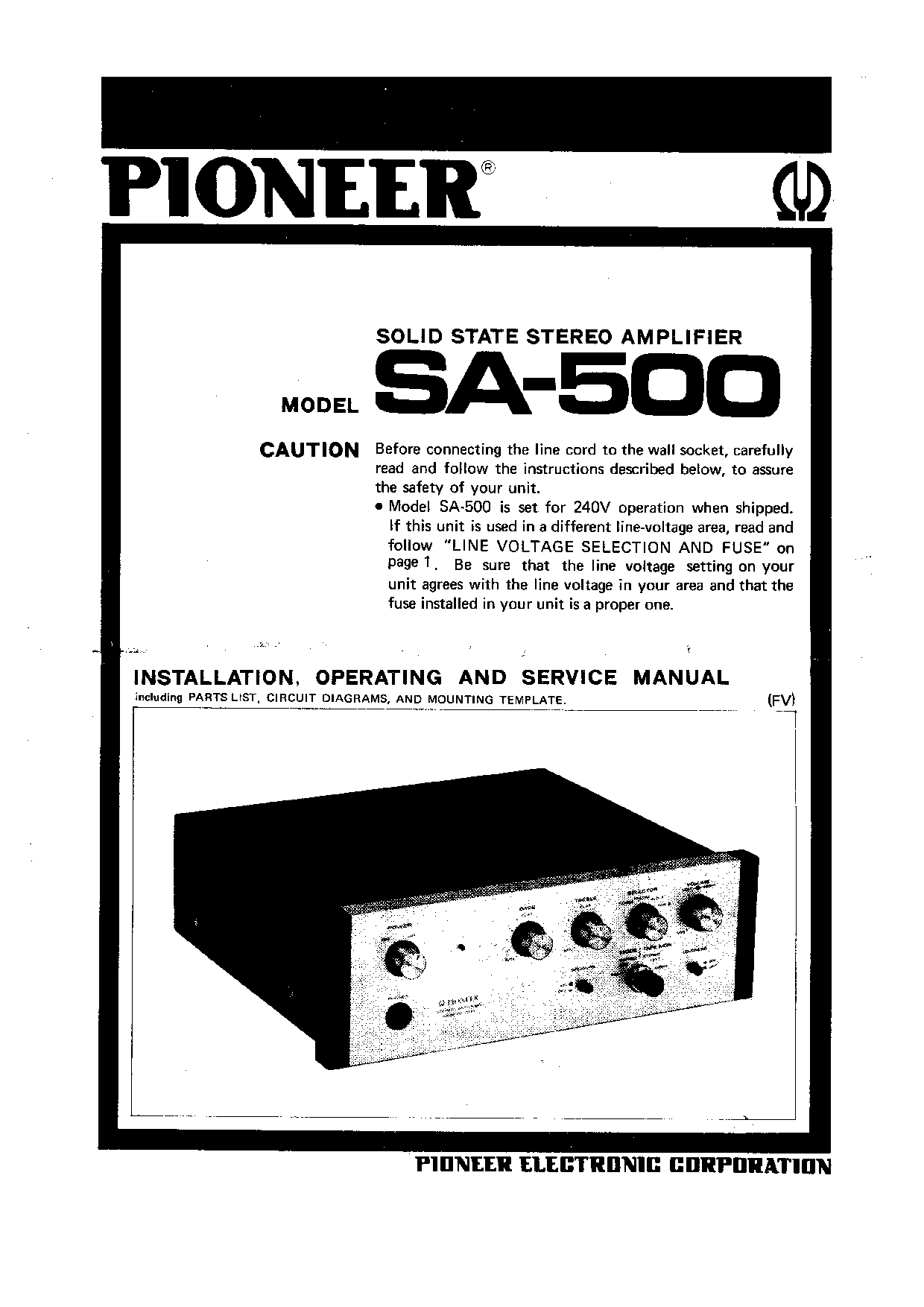 Pioneer SA-500 User Manual