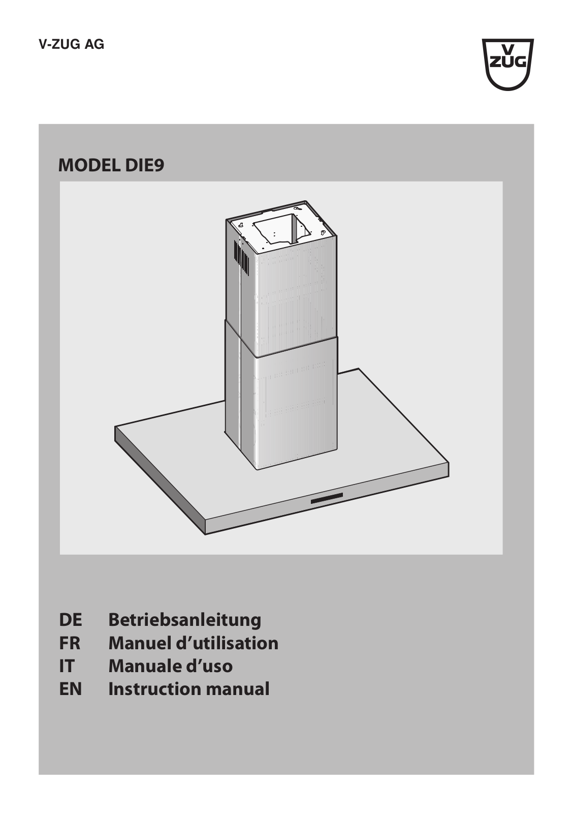 V-ZUG DI E9 User Manual