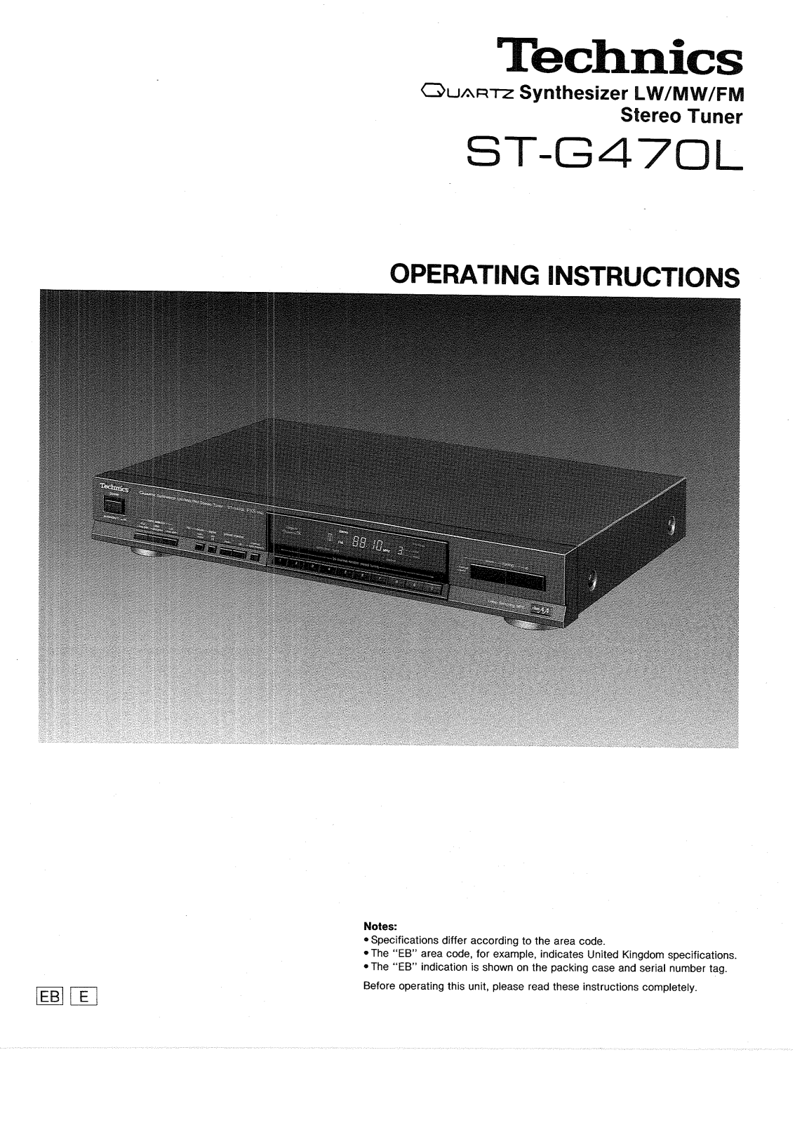 Panasonic STG470L User Manual