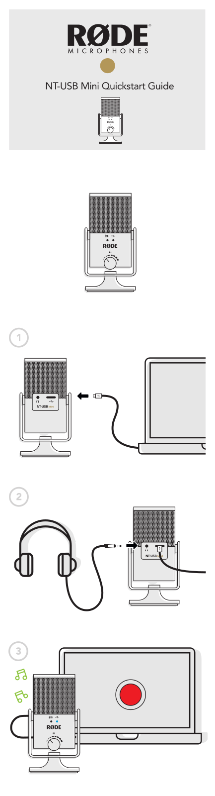 Rode Microphones NT-USB Mini Quick Start Guide