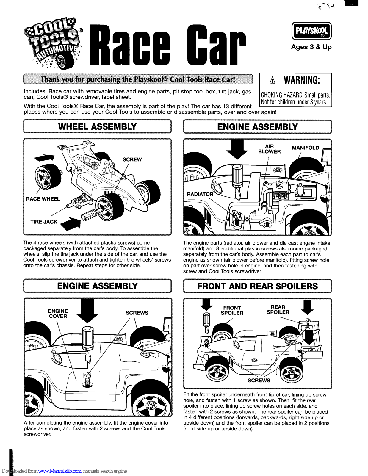 Playskool Race Car Instuctions - ManualMachine.com