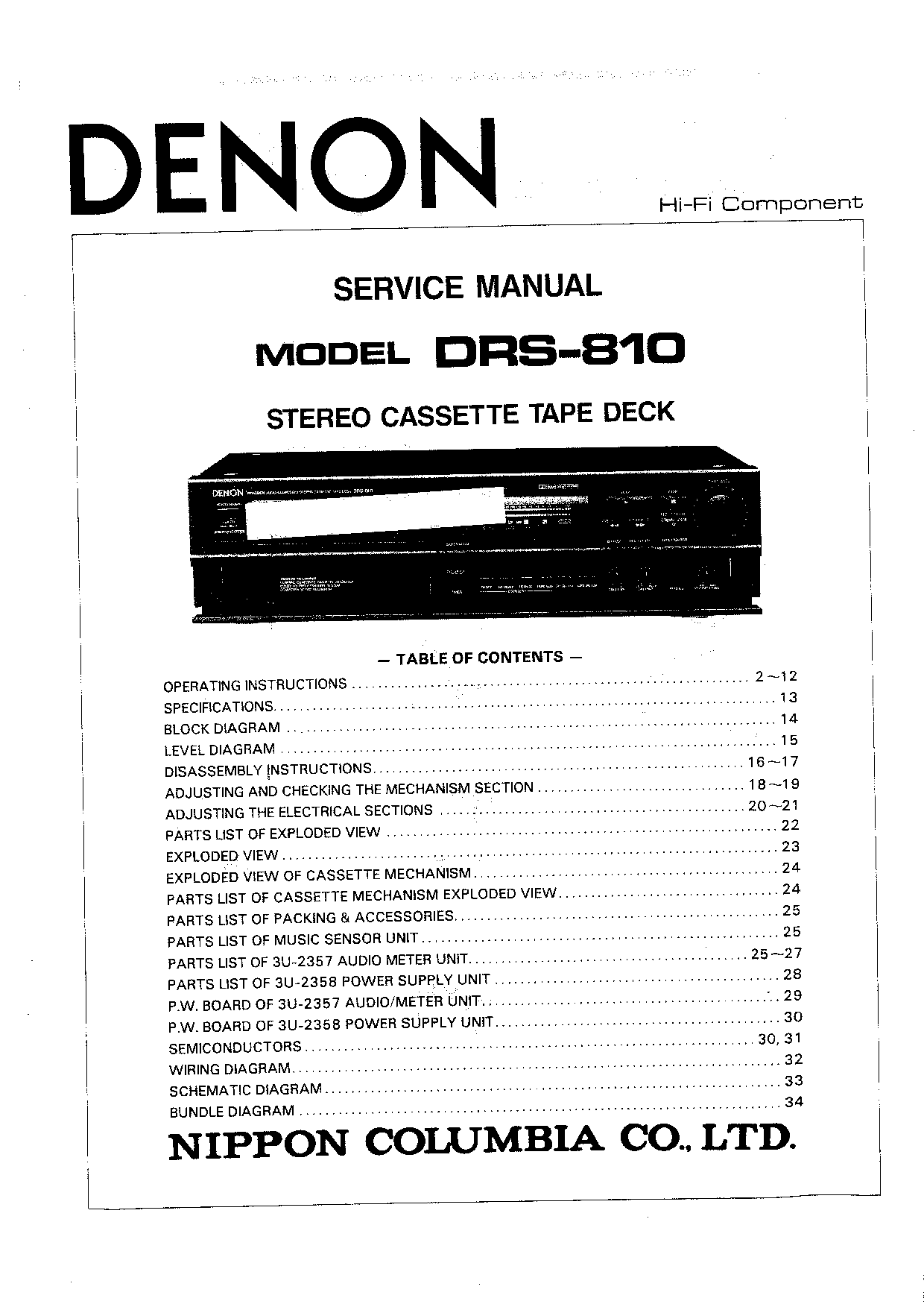 Denon DRS-810 Service Manual