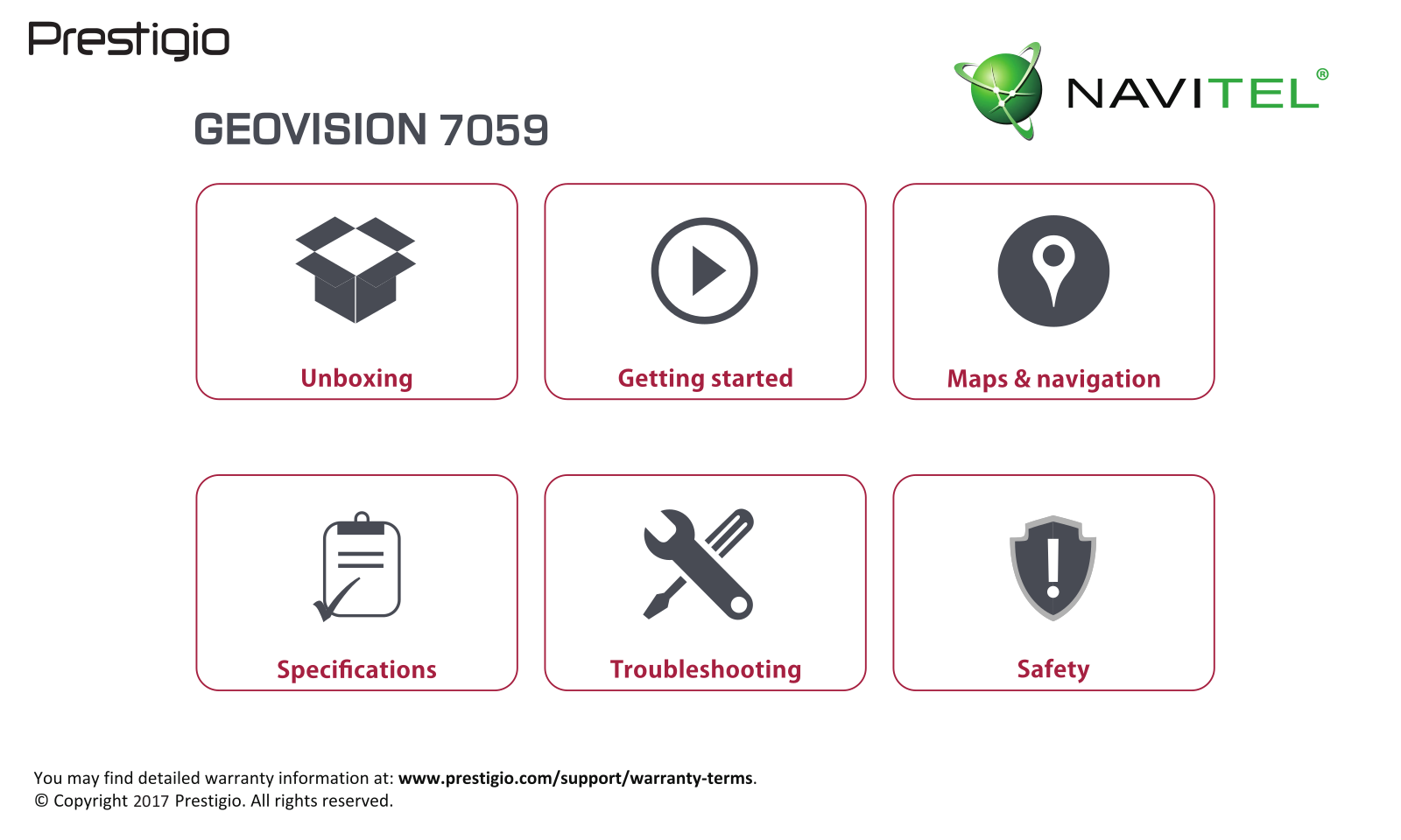 Prestigio GeoVision 7059 Navitel Instruction Manual