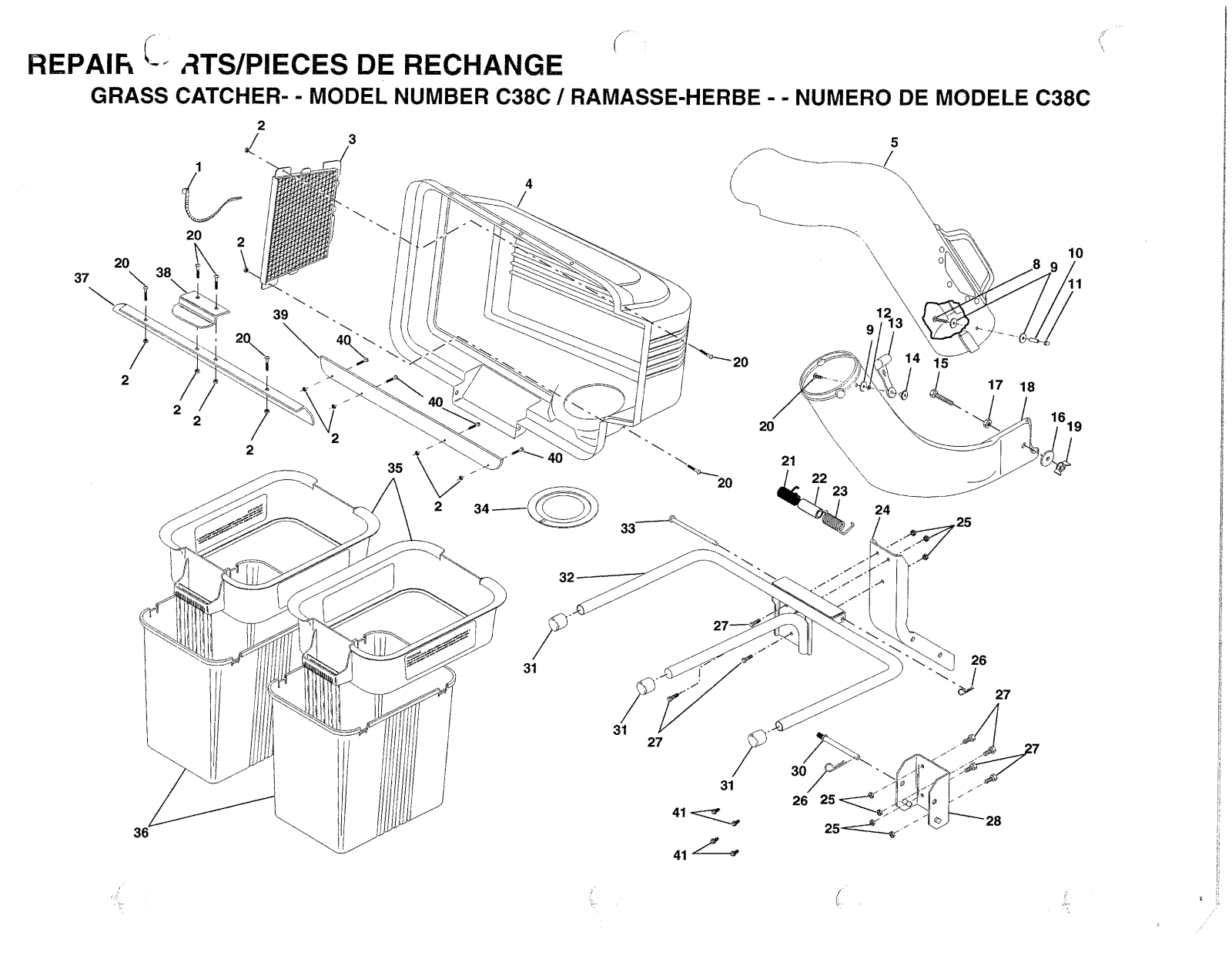 AYP C38C Parts List