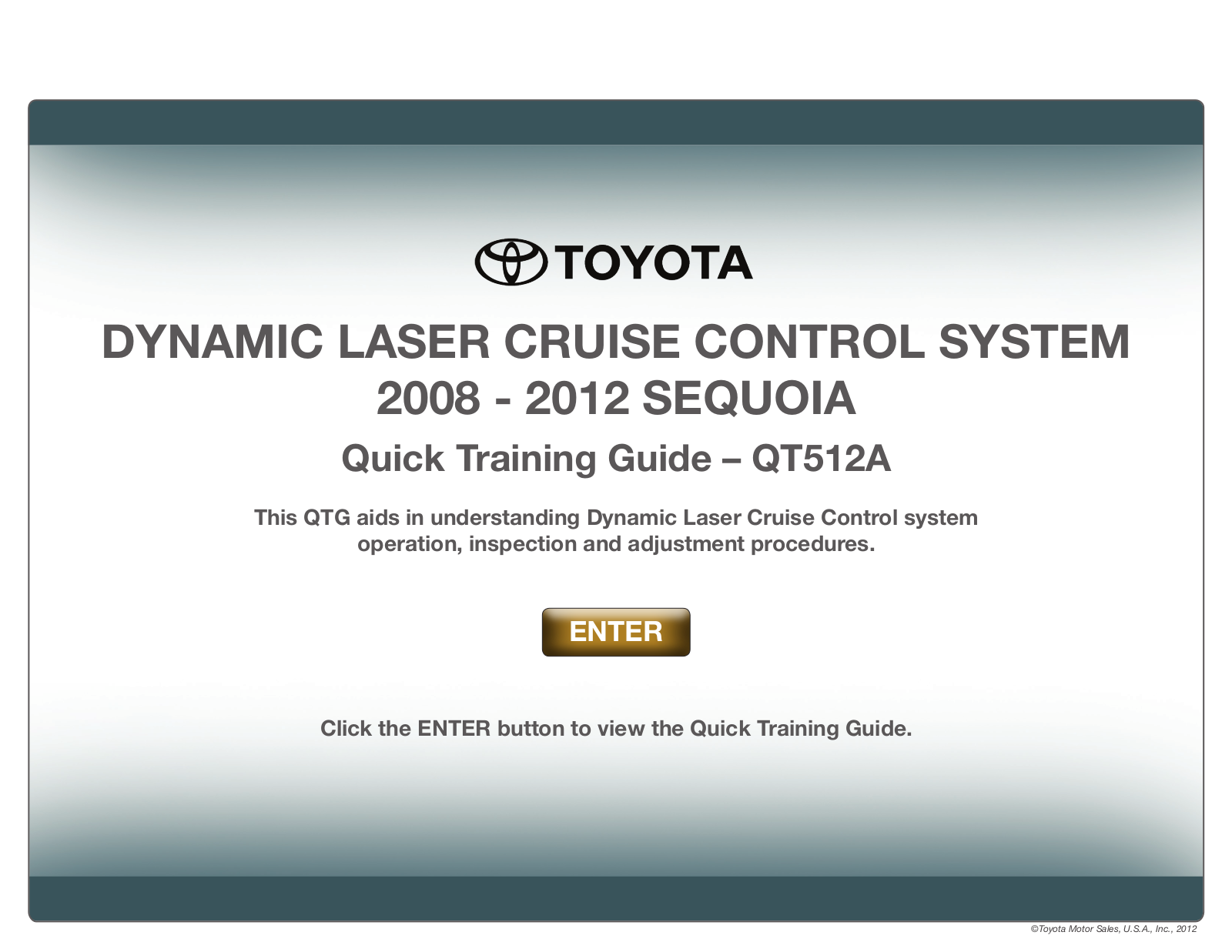 Toyota Dynamic Laser Cruise Control System Quick Training Manual