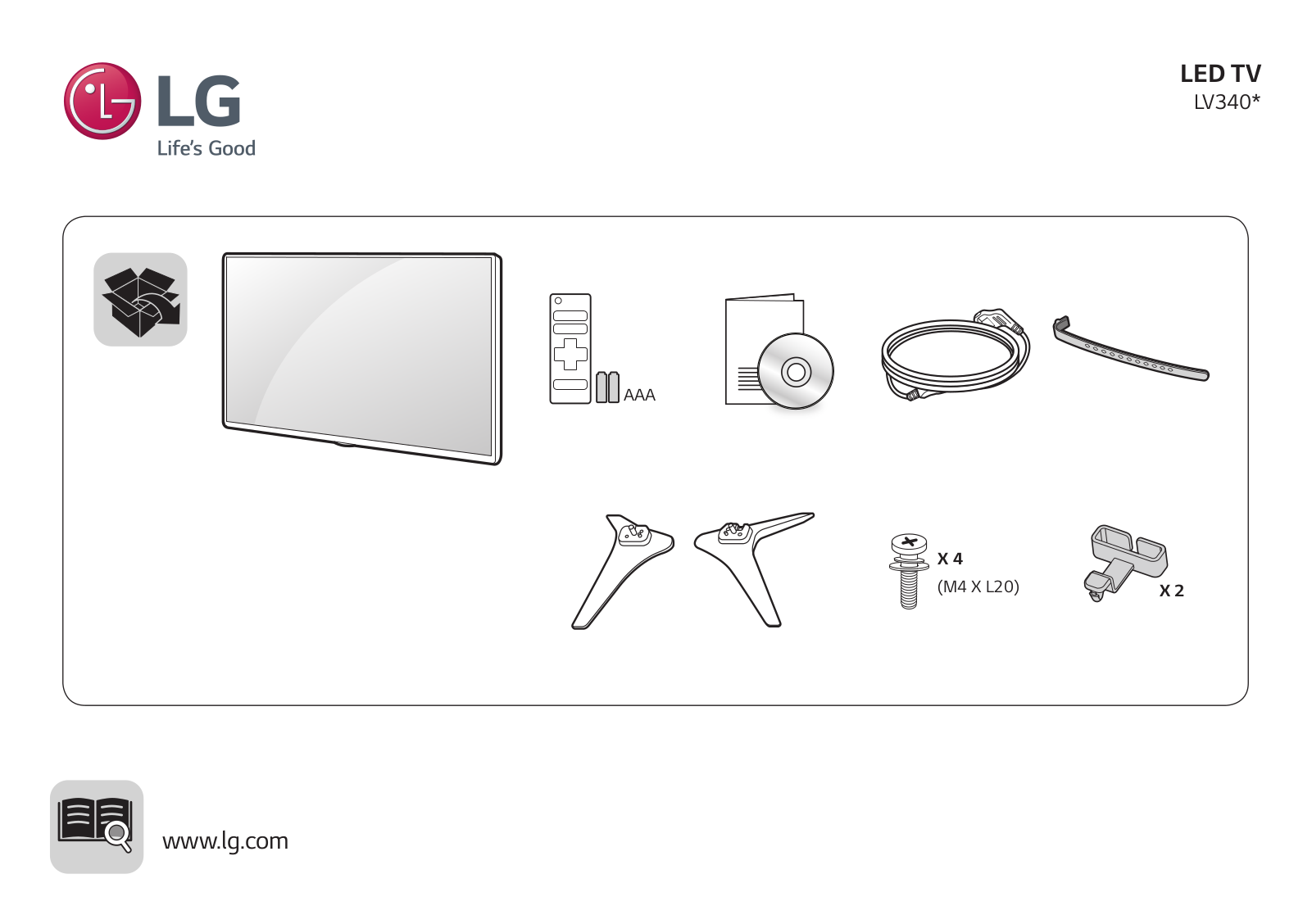 LG 55LV340C QUICK SETUP GUIDE